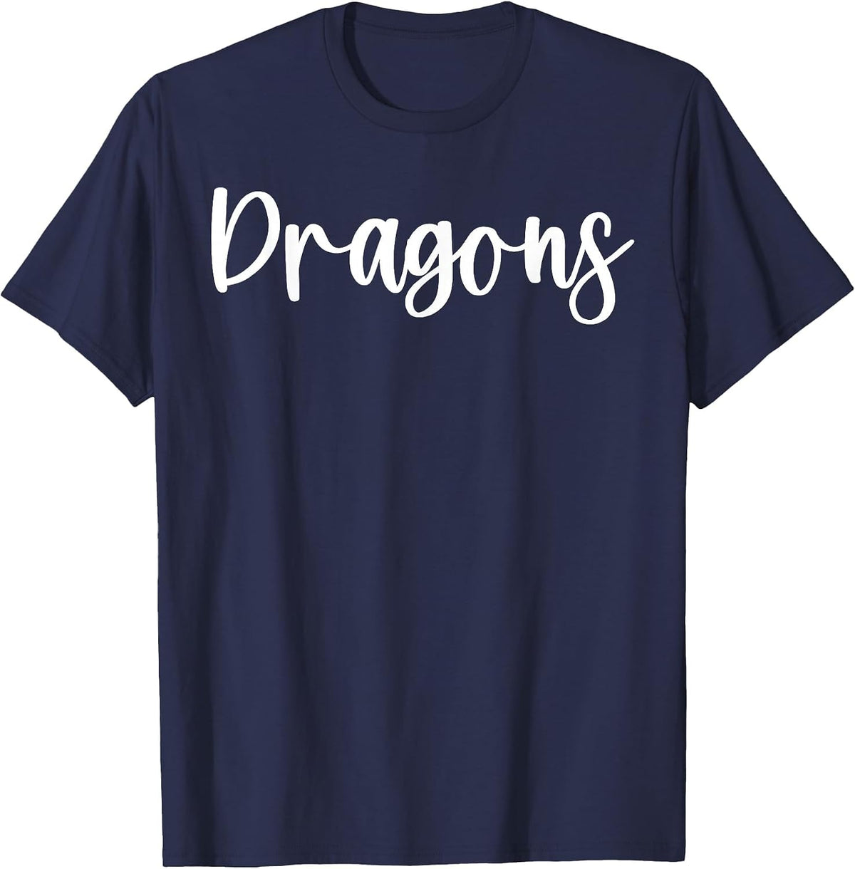 Dragons School Spirit Team Mascot Game Night T-Shirt - Navy Blue