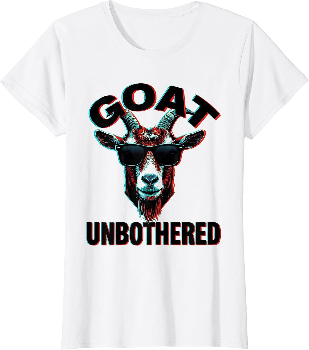 GOAT Unbothered Pop Art Goat Lover Animal Humor T-Shirt - White