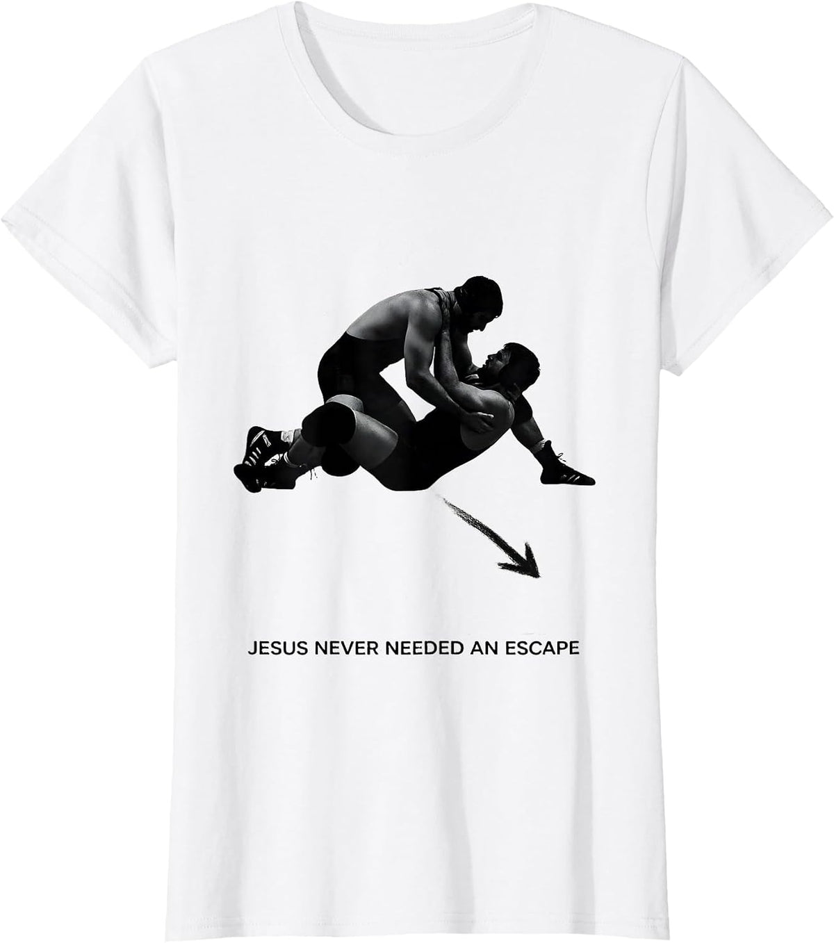 Women's Jesus Never Needed An Escape Christian Wrestling Youth T-Shirt - White