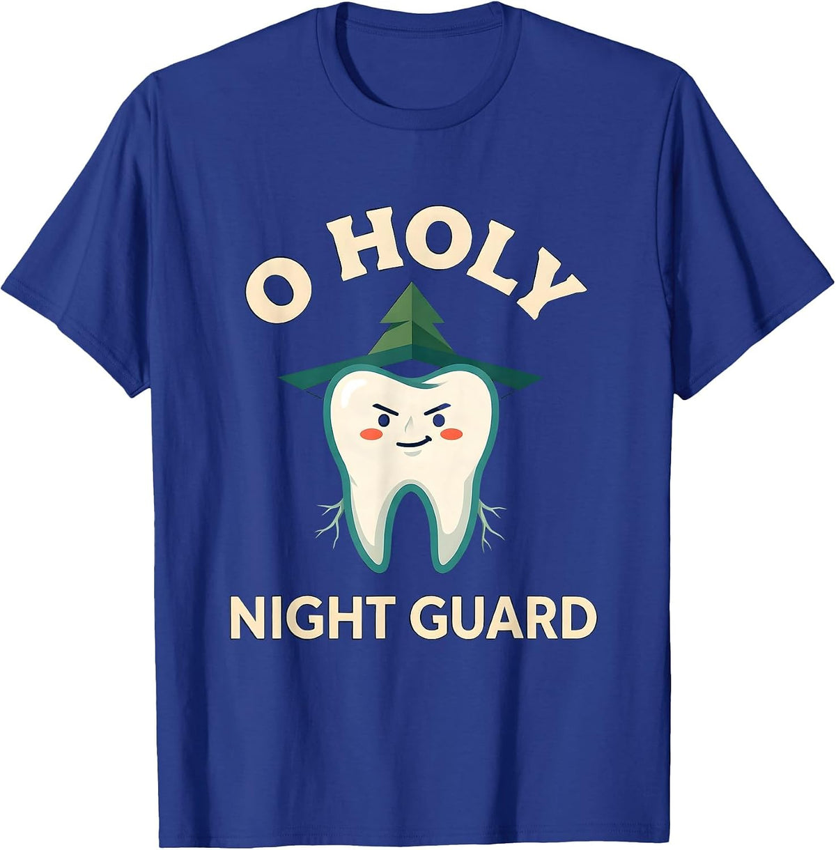 O Holy Night Guard Funny Dental Christmas Dentist Tooth T-Shirt - Royal Blue