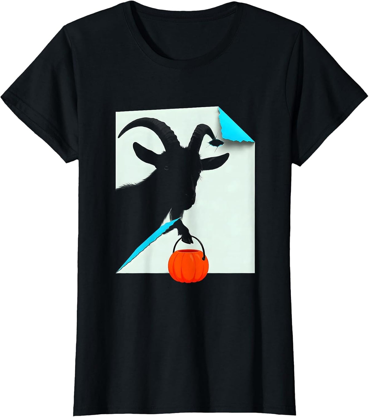 Goat Ghost Spooky Halloween Farm Animal Lover T-Shirt - Black