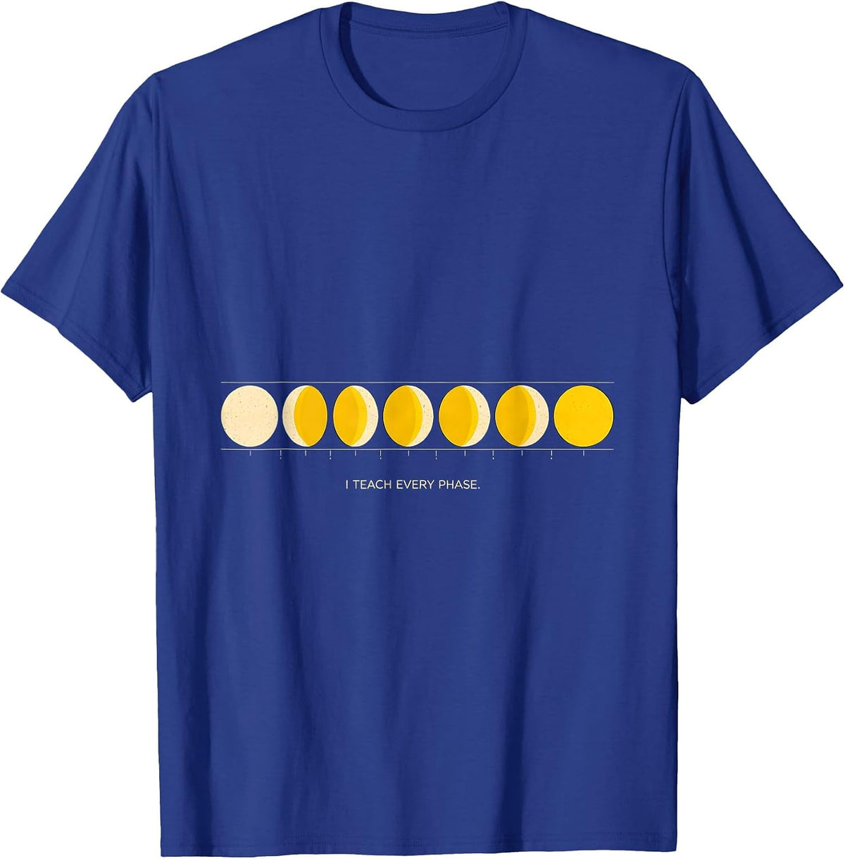Men's I Teach Every Phase Geometric Science Teacher Moon Phase T-Shirt - Royal Blue