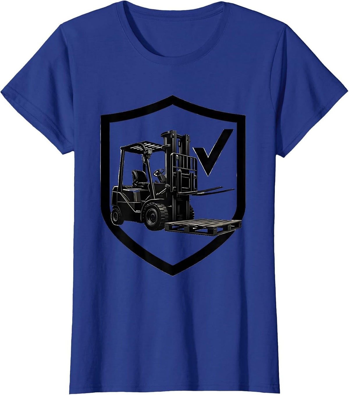 Women's Forklift Badge Silhouette Funny Forklift Driver T-Shirt - Royal Blue