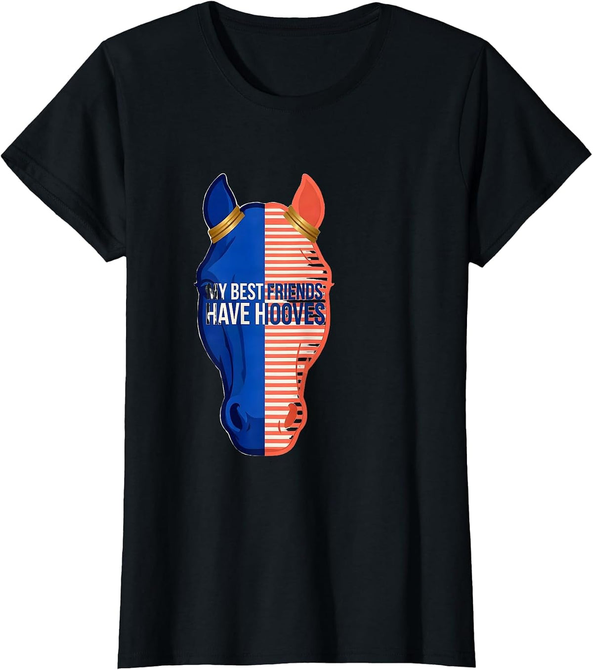 My Best Friends Have Hooves Horse Lover Design T-Shirt - Black
