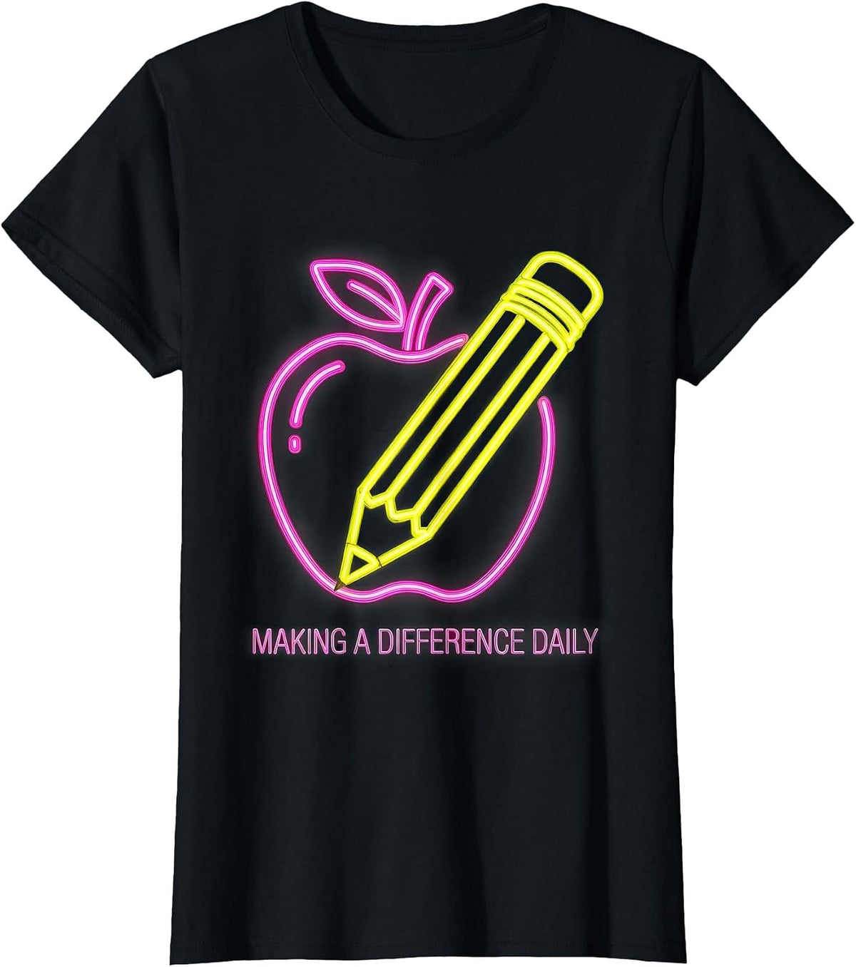 Making a Difference Daily Labor Day Teacher Design T-Shirt - Black