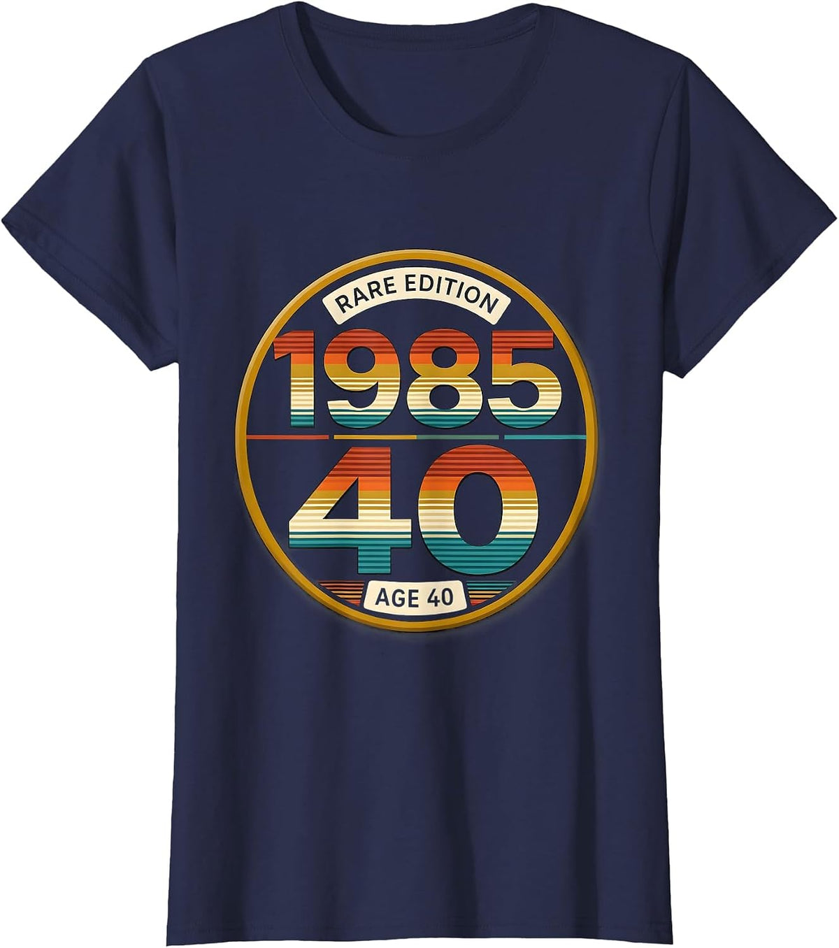Women's Rare Edition 1985 Age 40 Vintage Birthday Milestone T-Shirt - Navy Blue