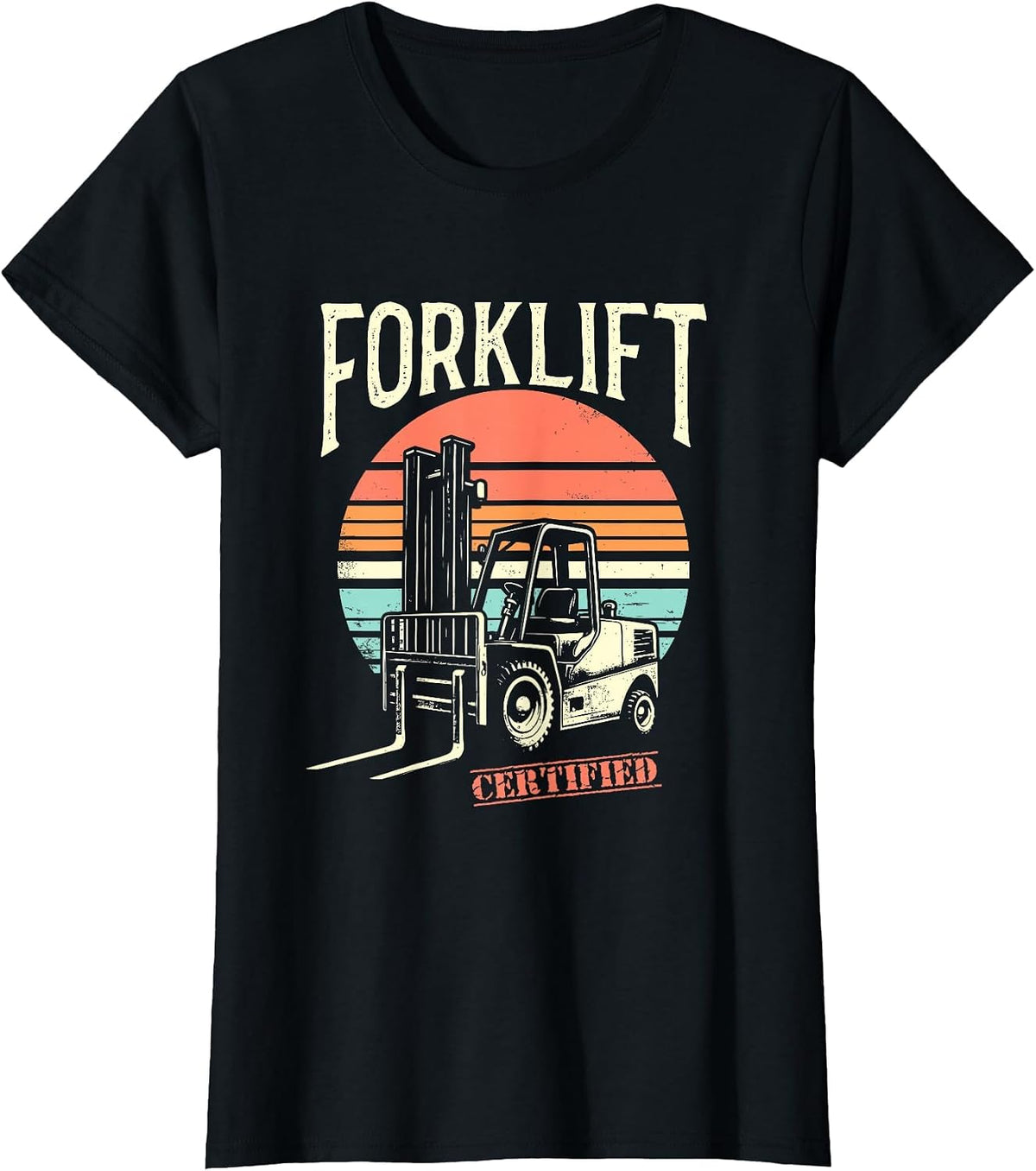 Certified Forklift Operator - Funny Fork Lift Truck Driver T-Shirt - Black