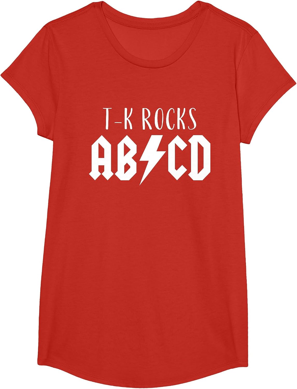 Transitional Kindergarten Rocks TK Teacher Funny ABCD Rock T-Shirt - Girls Red