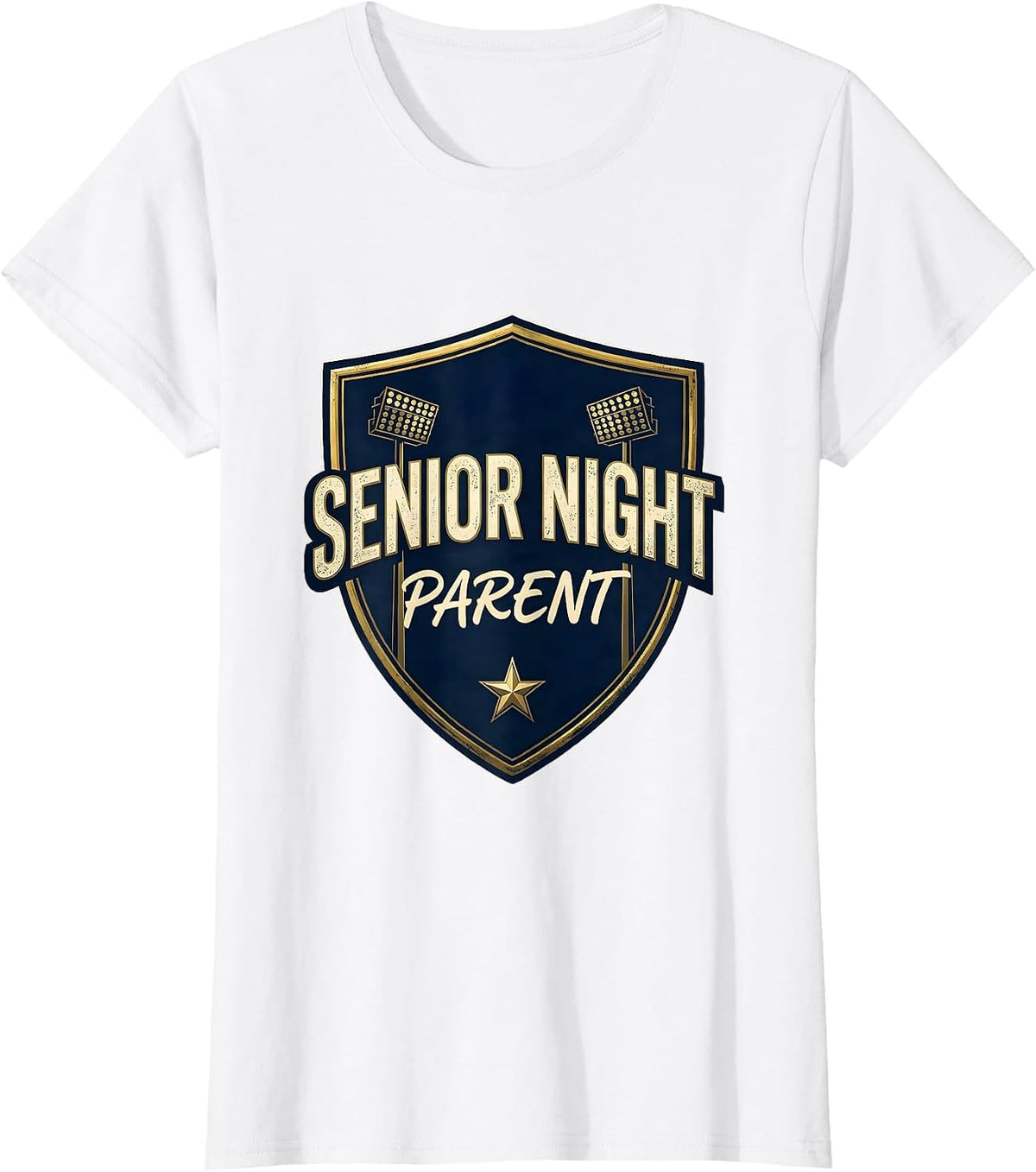 Senior Night Parent Emblem Senior Mom Last Home Game T-Shirt - White