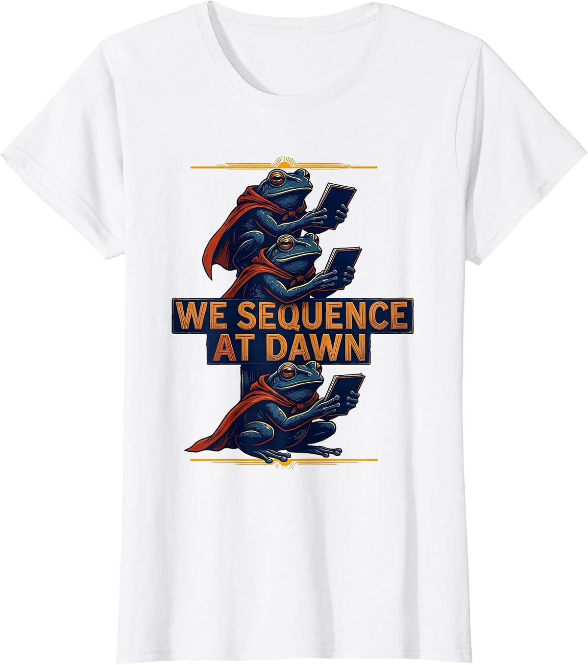 We Sequence At Dawn Funny Teacher Frog Back To School T-Shirt - White