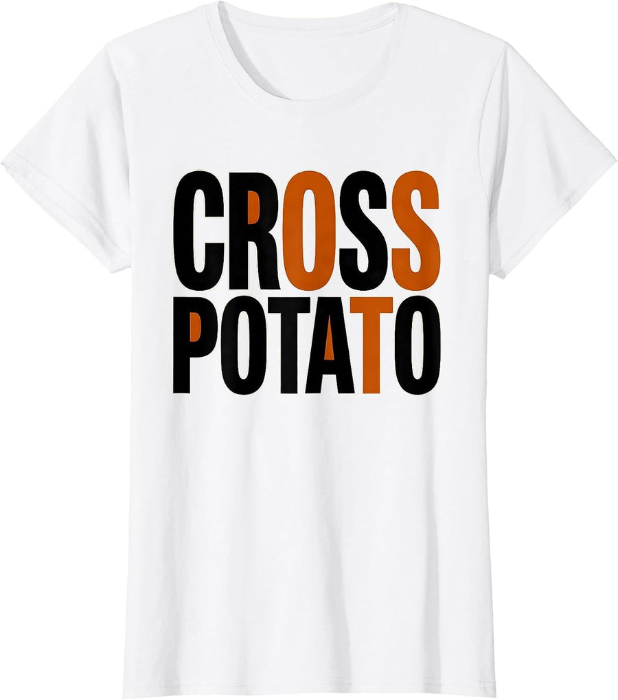 Women's Cross Potato Funny Couples Thanksgiving Matching T-Shirt - White