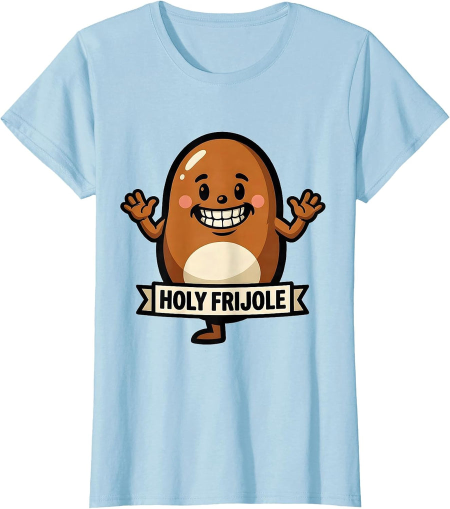 Women's Holy Frijole Funny Mexican American Cinco De Mayo Family T-Shirt - Baby Blue