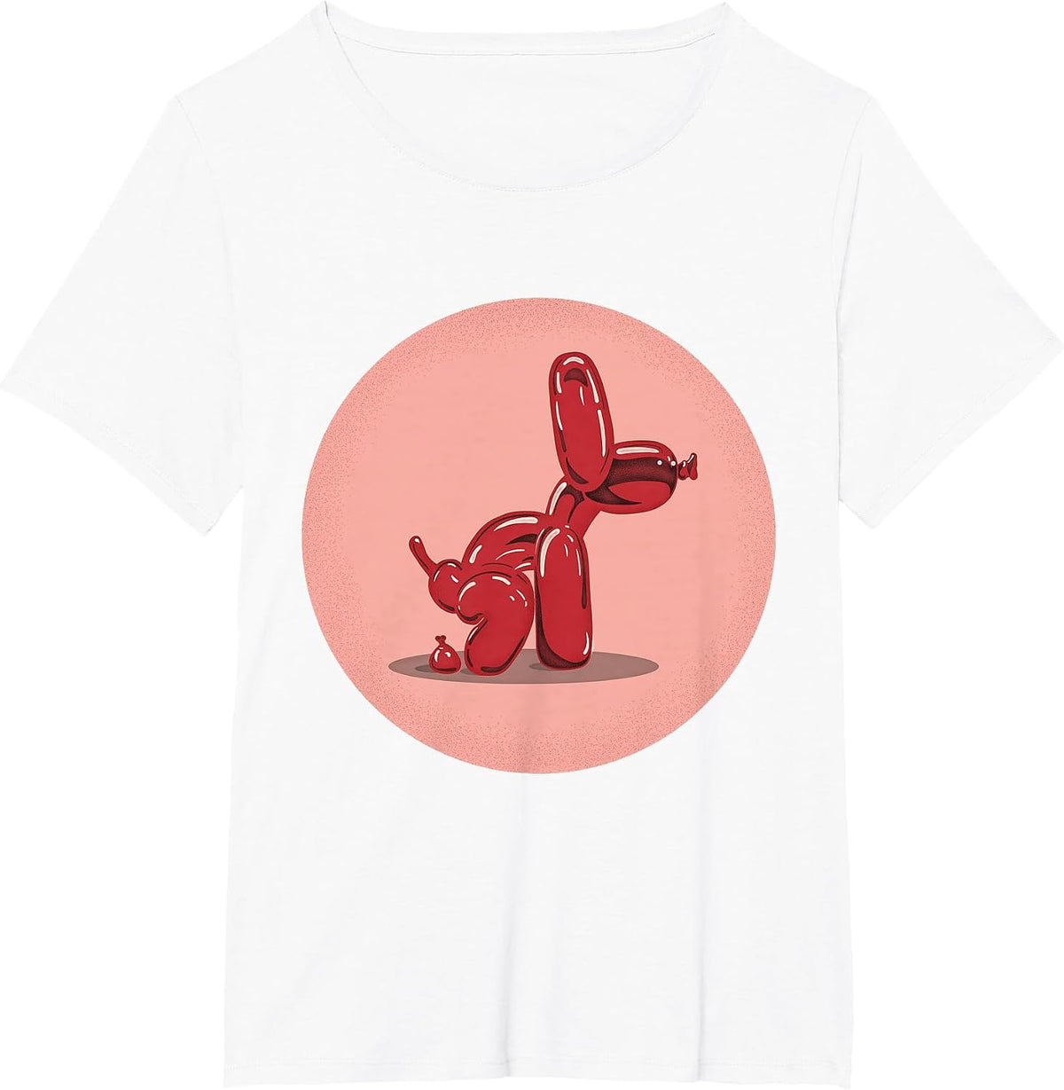Funny Balloon Dog Pooping Vintage Style T-Shirt - White