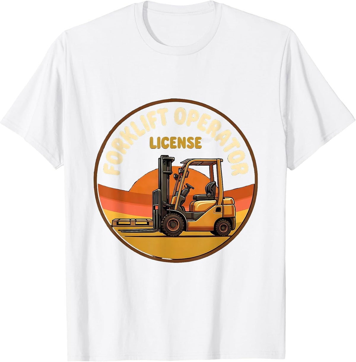 Men's Forklift Operator License Retro Funny Forklift Driver T-Shirt - White