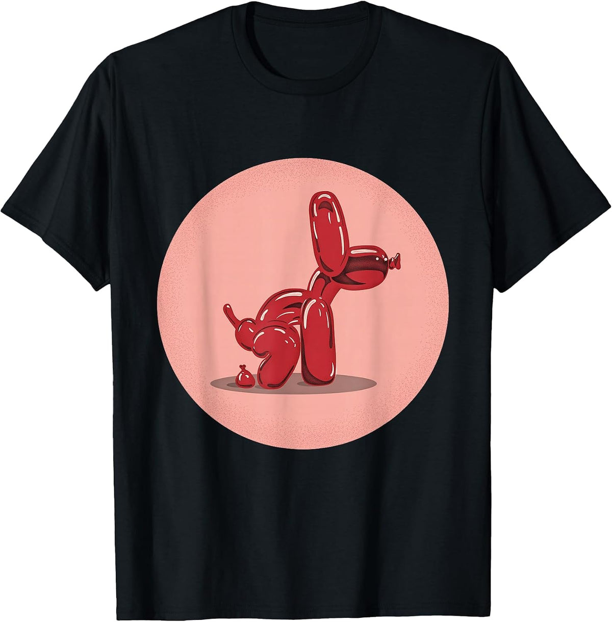 Funny Balloon Dog Pooping Vintage Style T-Shirt - Black