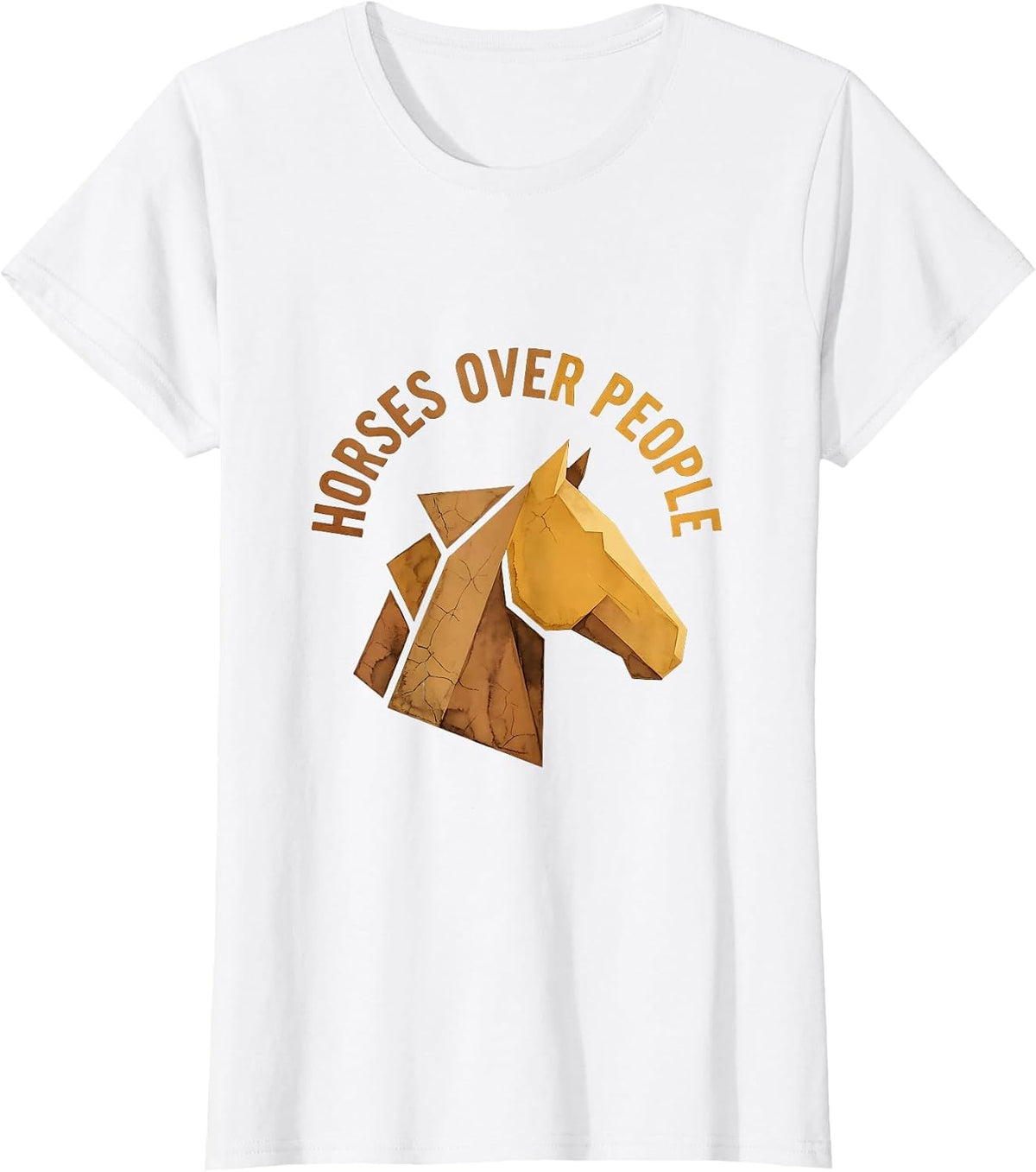 Horses Over People Equestrian Lover Design T-Shirt - White