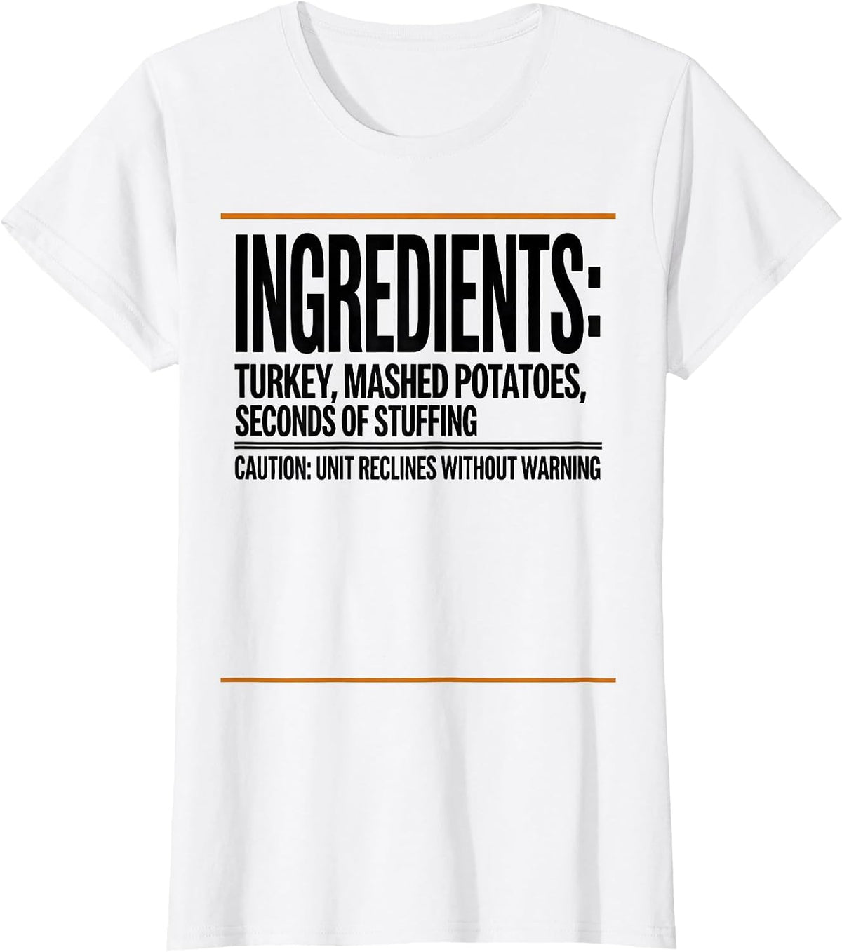 Thanksgiving Dinner Costume Nutrition Facts Parody T-Shirt - White