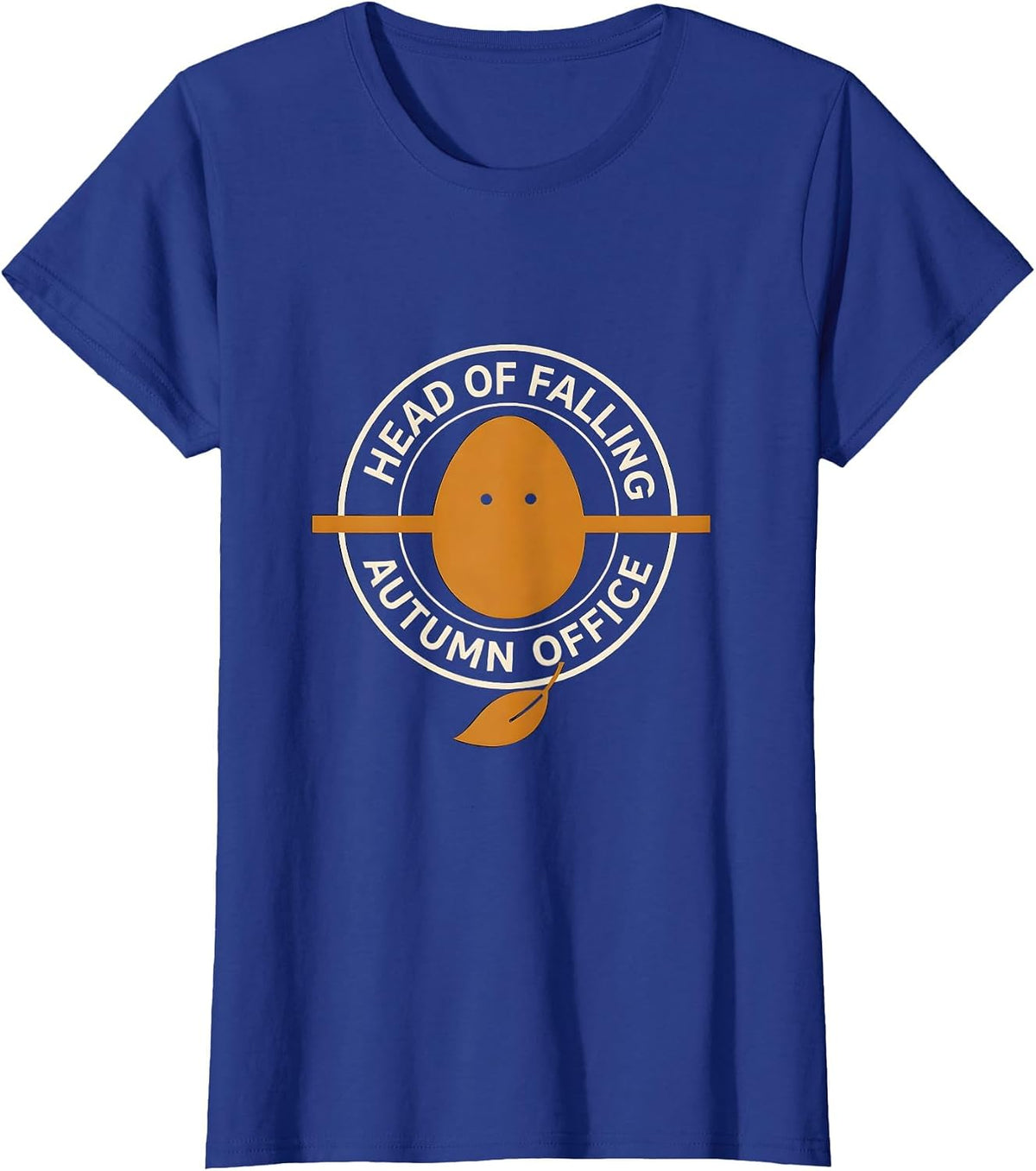 Women's Head of Falling Autumn Office Whimsical Nursery Rhyme T-Shirt - Royal Blue