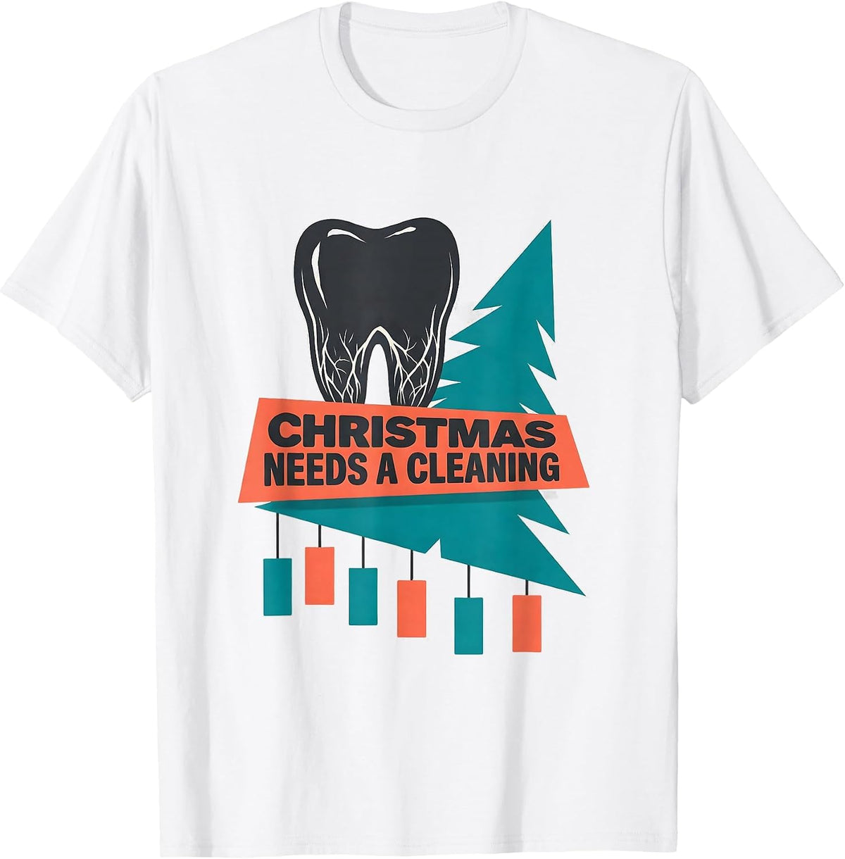 Christmas Needs a Cleaning Midcentury Modern Dental Office T-Shirt - White