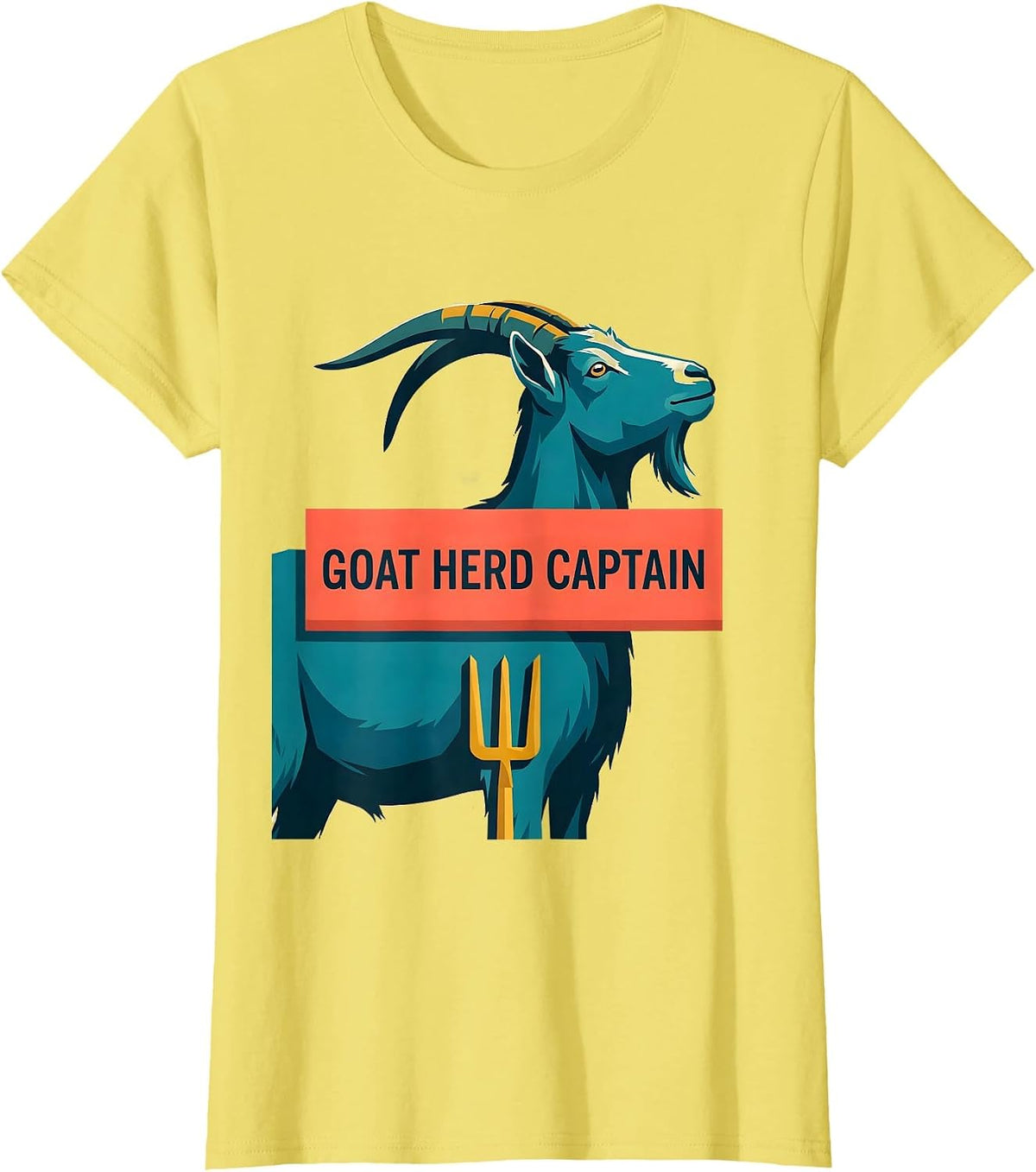 Women's Goat Herd Captain Funny Goat Farmer Animal Lover Gift T-Shirt - Lemon Yellow