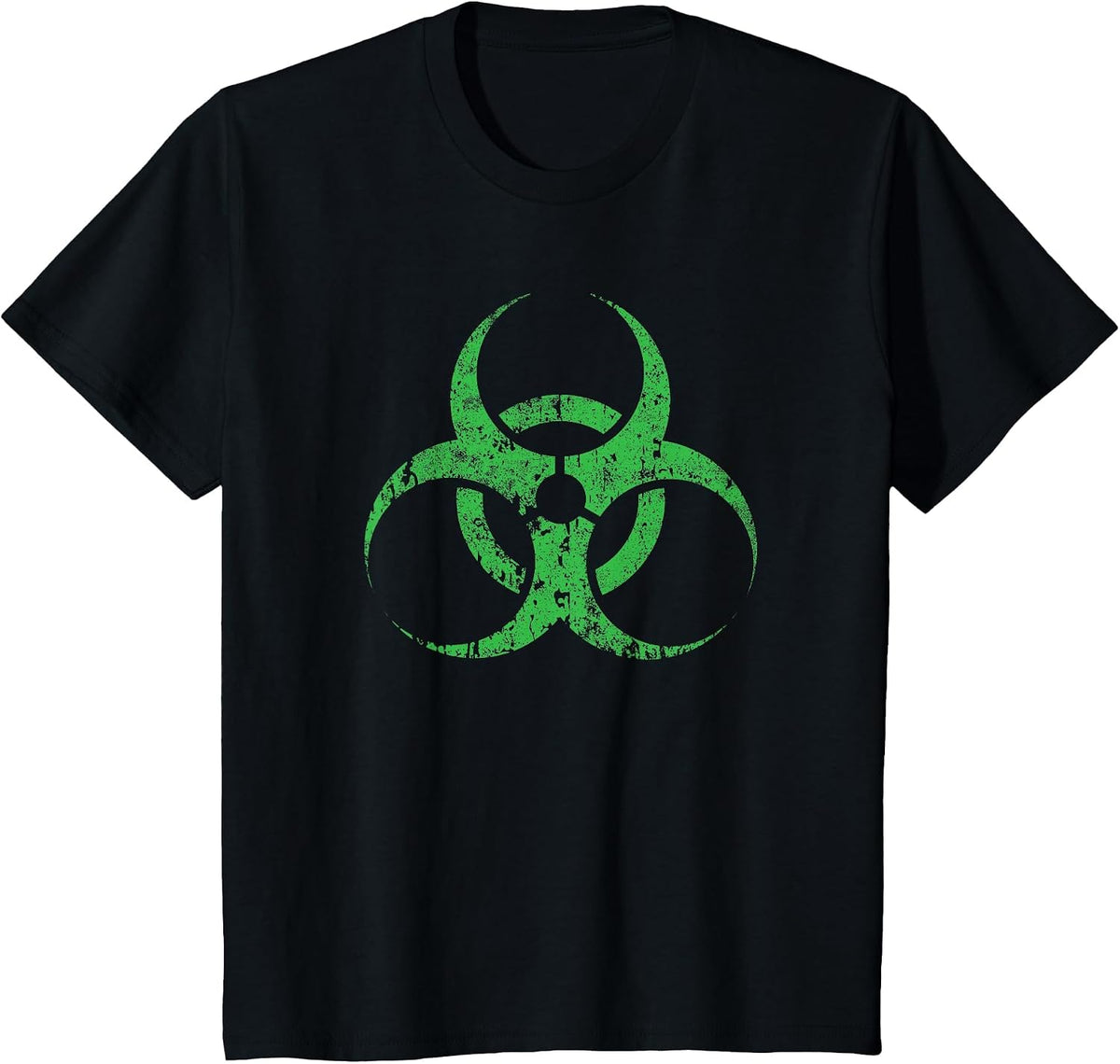 Biohazard Symbol Vintage Green Funny Halloween T-Shirt - Black