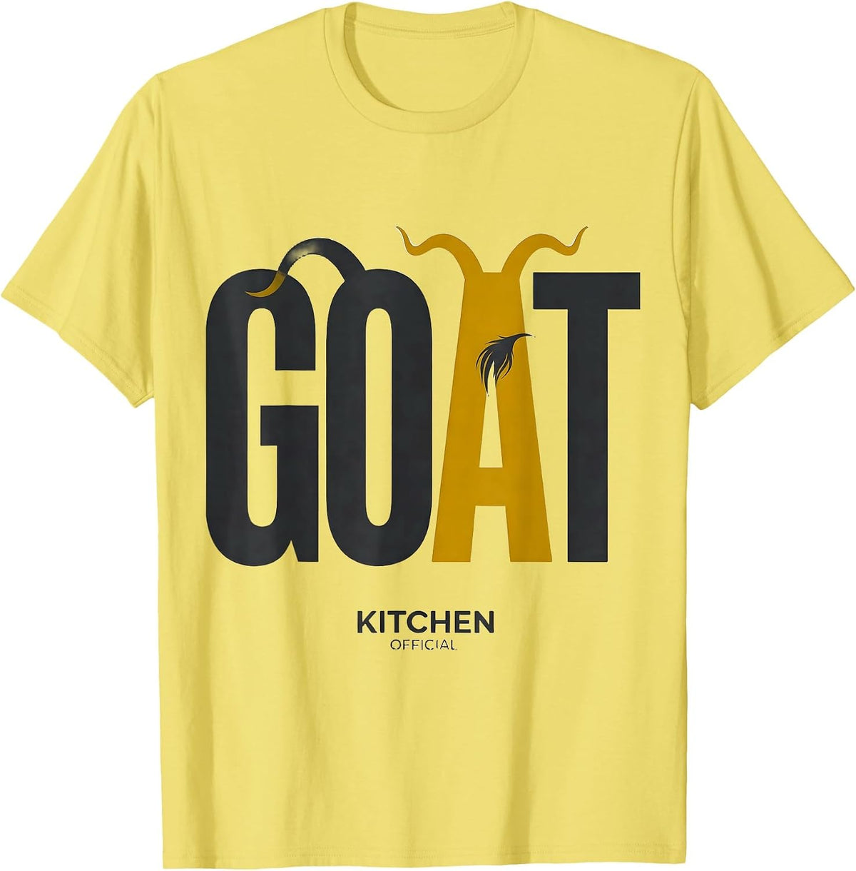 Men's Kitchen GOAT Official Funny Goat Lover Farm Animal Humor T-Shirt - Lemon Yellow
