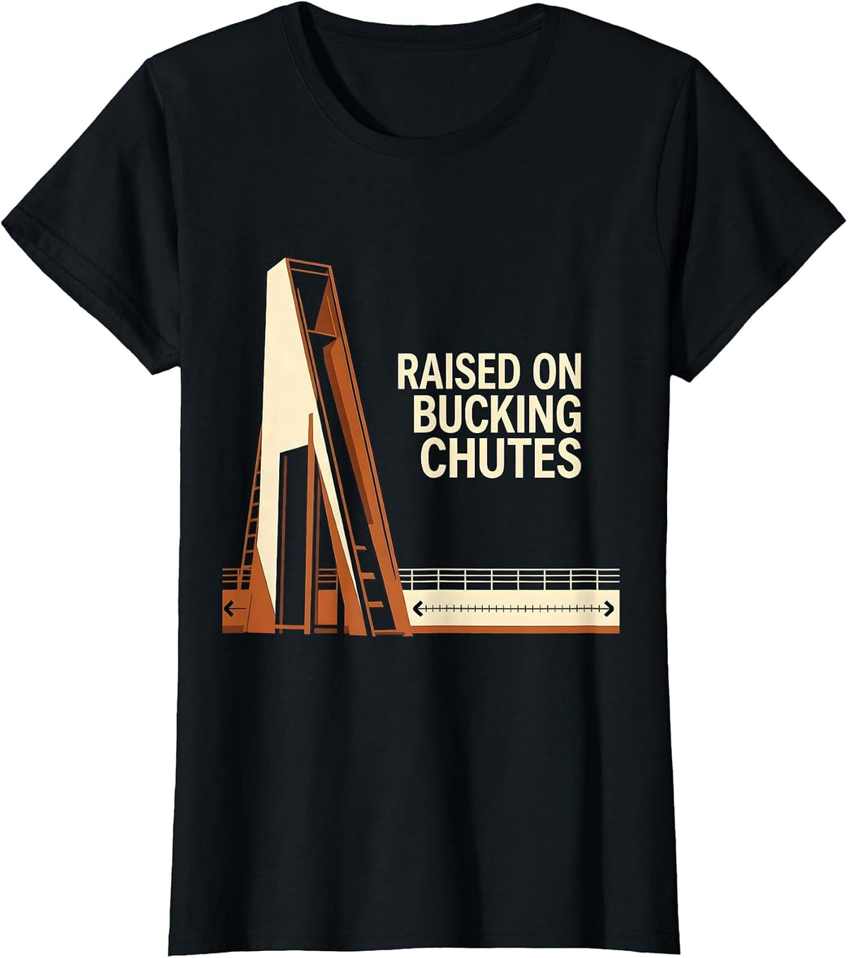 Women's Raised On Bucking Chutes Western Cowboy Rodeo Heritage Pride T-Shirt - Black