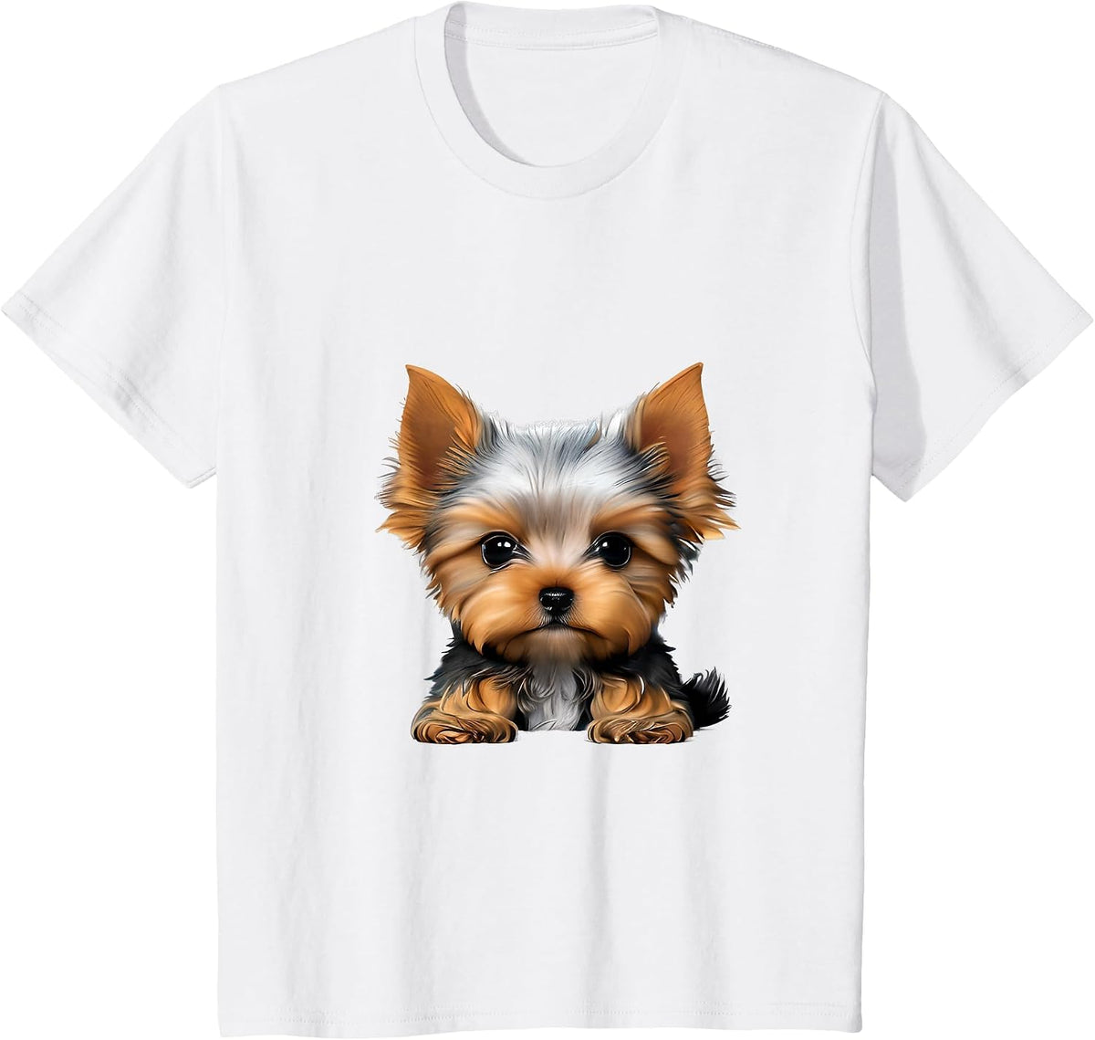 Colorful Splash Art Yorkshire Terrier Puppy Dog Owner T-Shirt - White