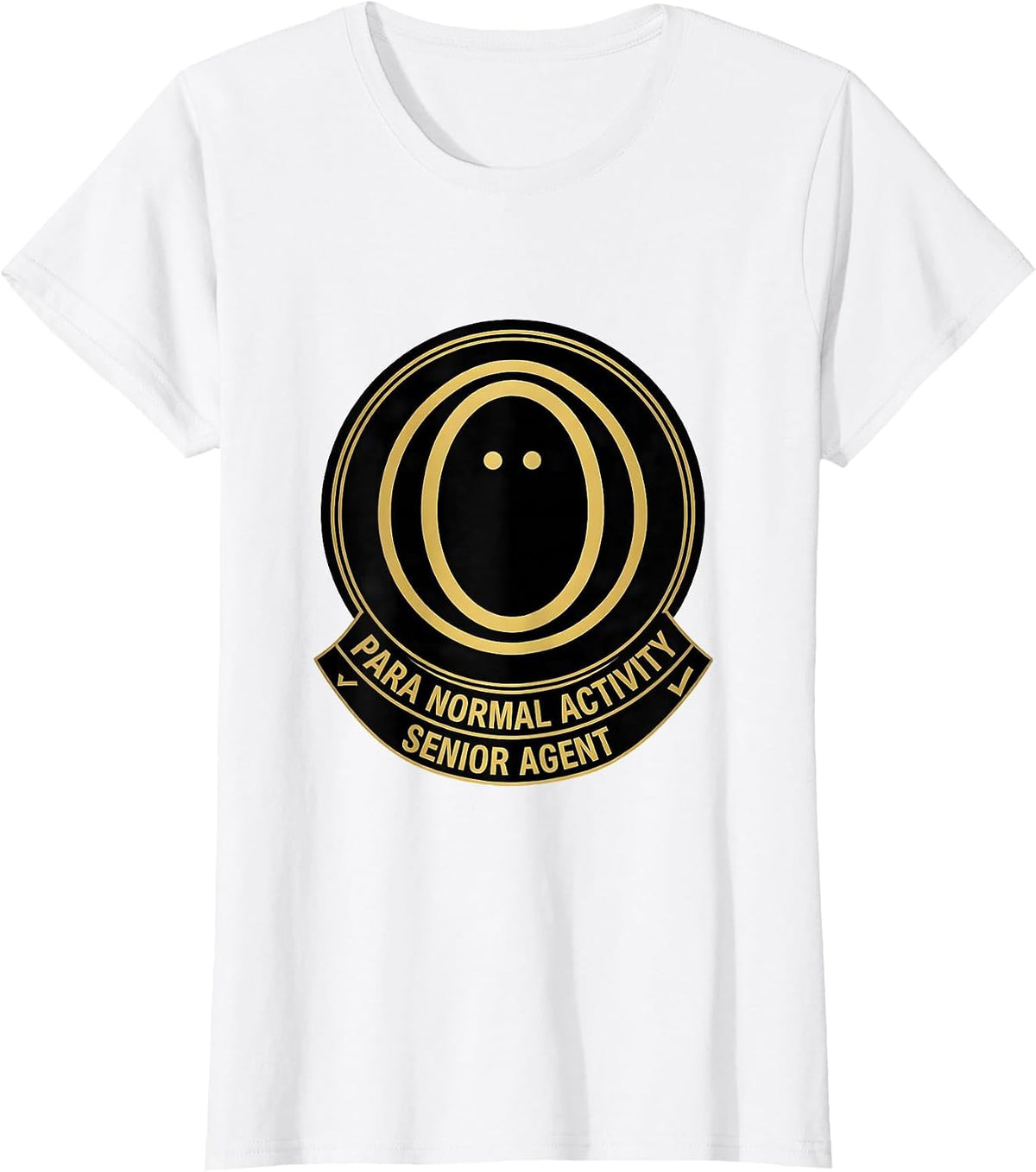 Para Normal Activity Senior Agent Funny Ghost T-Shirt - White