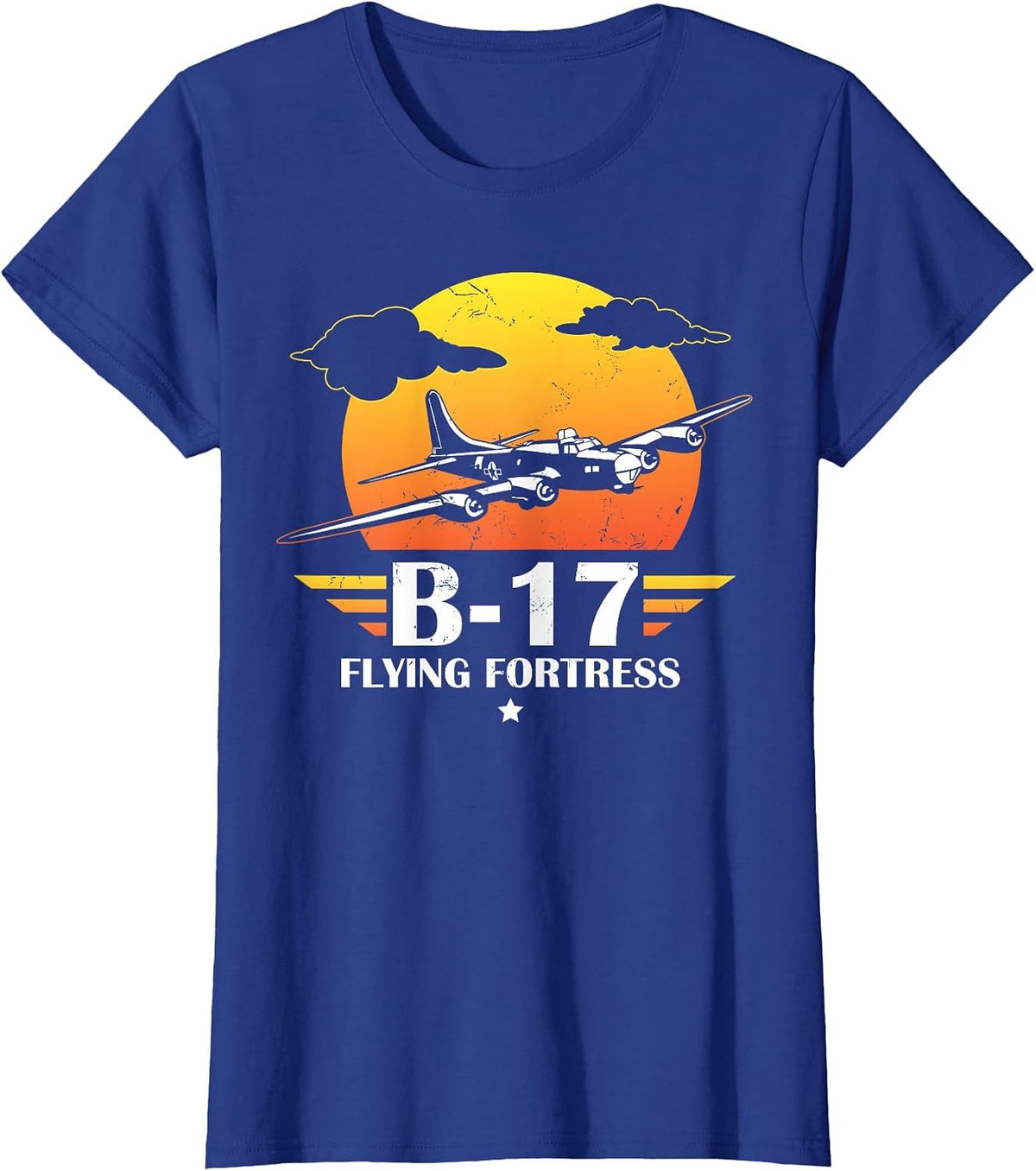 B-17 Flying Fortress Gift, Air Force, Aviation Design T-Shirt - Royal Blue