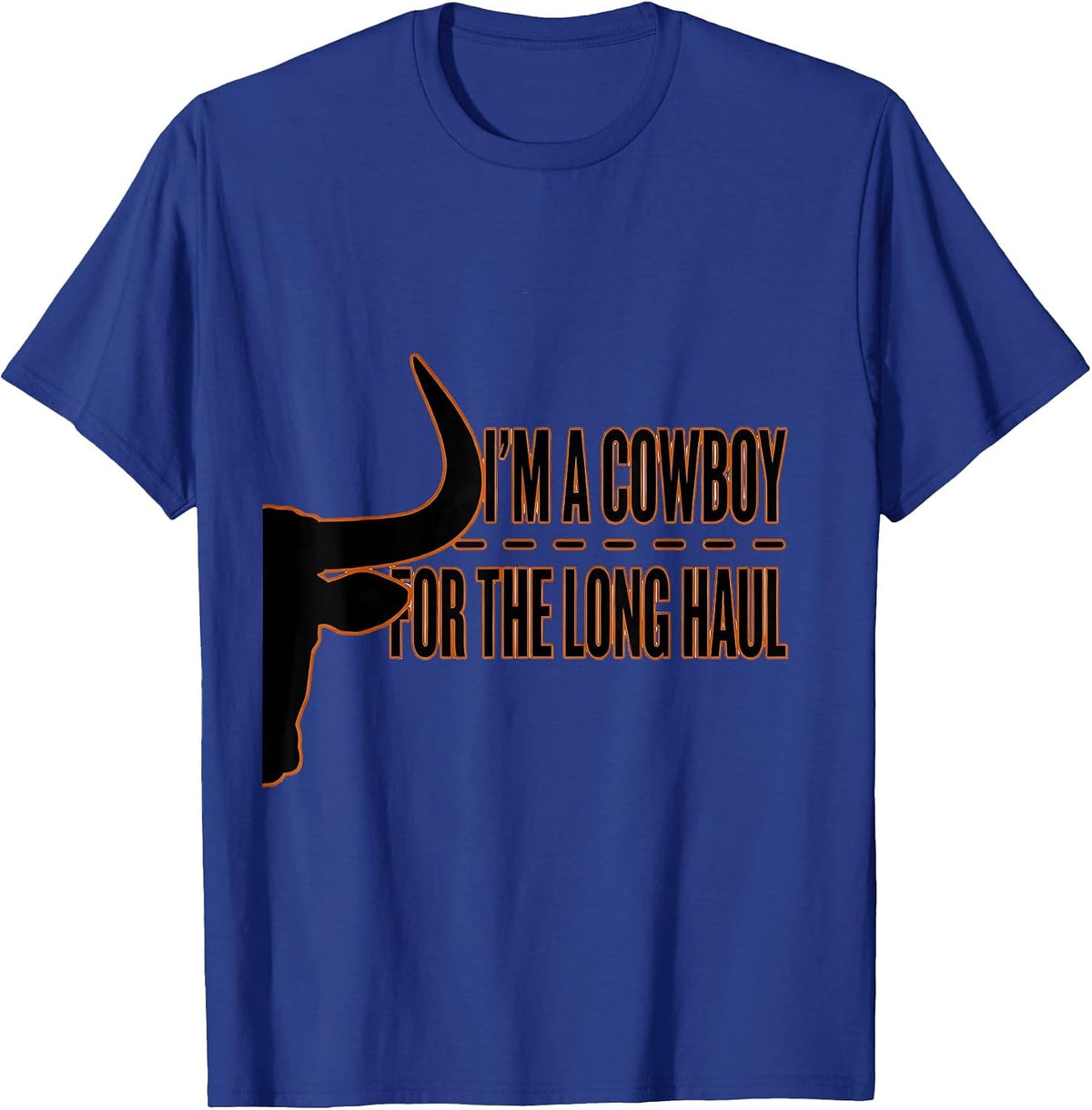 Men's I'm A Cowboy For The Long Haul Minimalist Western Pride T-Shirt - Royal Blue