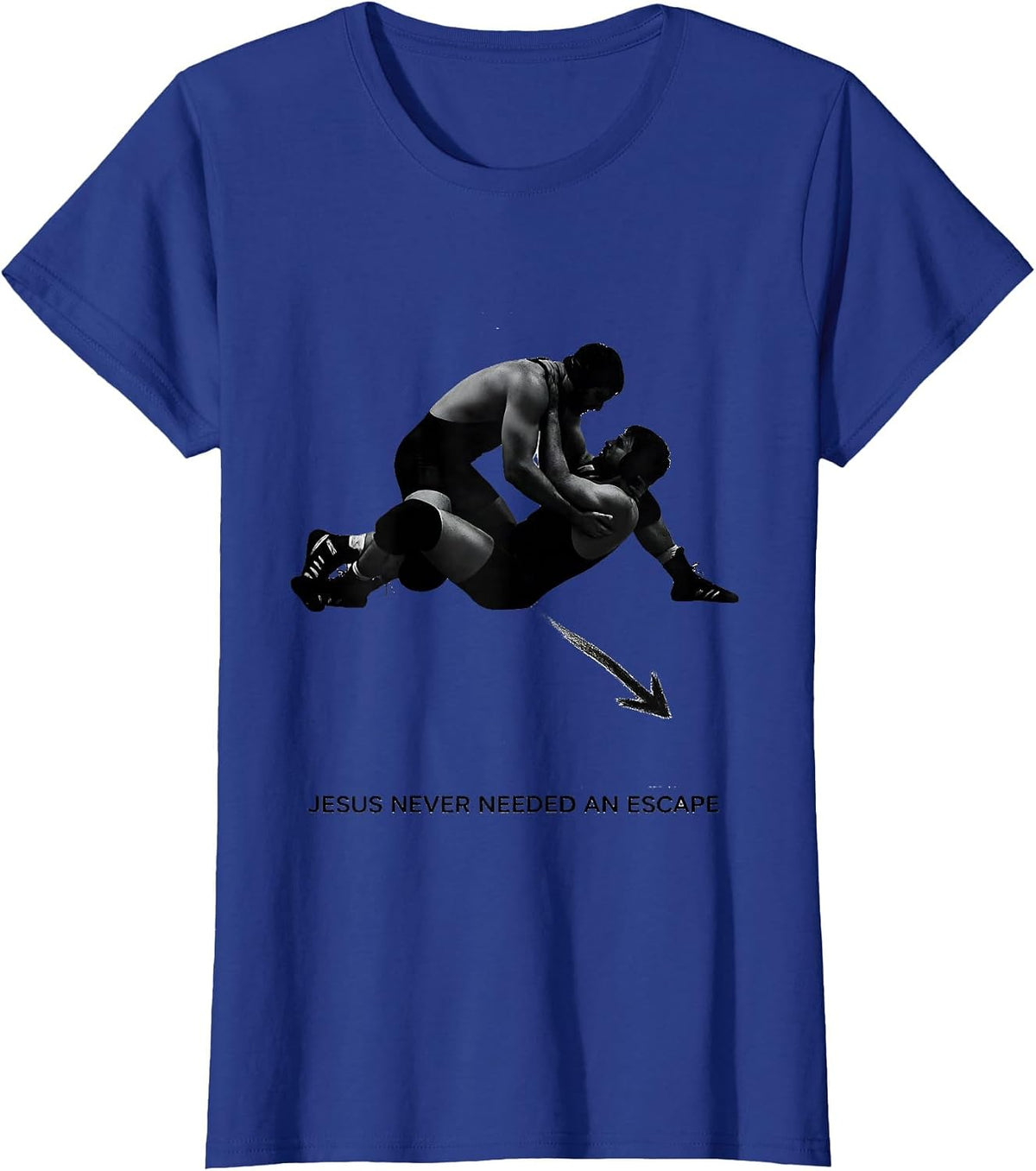 Women's Jesus Never Needed An Escape Christian Wrestling Youth T-Shirt - Royal Blue