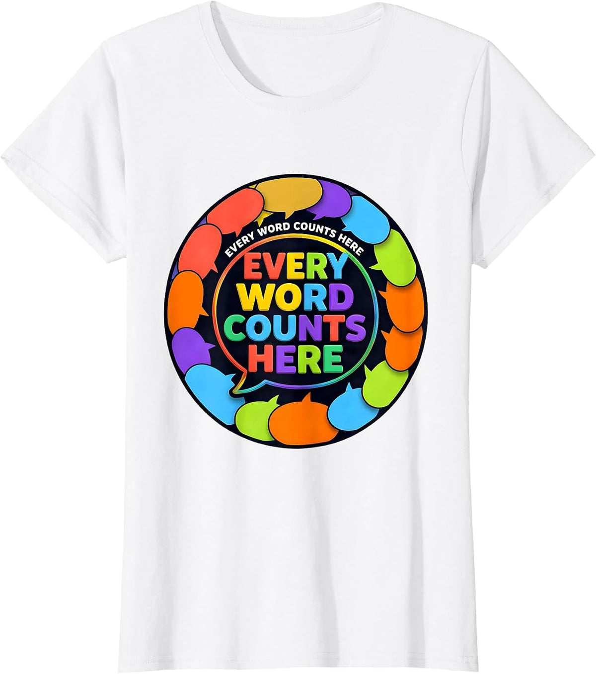 Women's Every Word Counts Speech Therapy Design T-Shirt - White