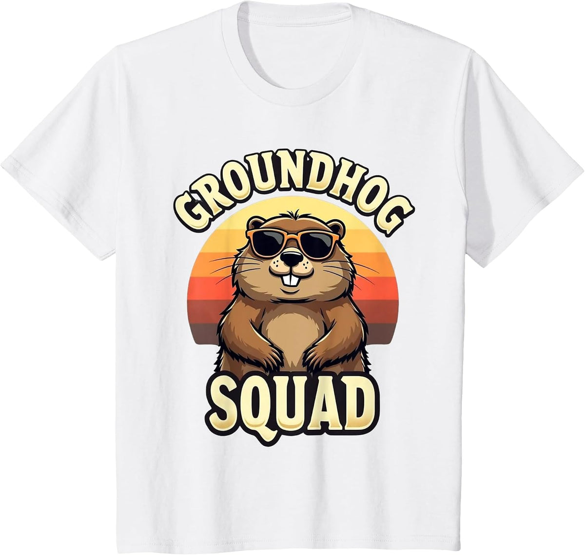 Funny Groundhog Squad Happy Groundhog Day Celebration T-Shirt - White