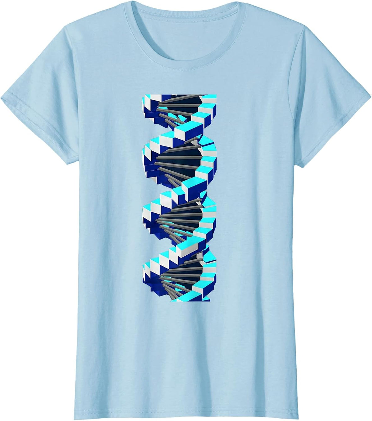 Women's DNA Double Helix Infinity Science Teacher Design T-Shirt - Baby Blue