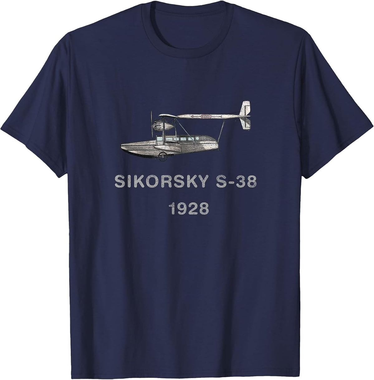 Vintage Aviation: Sikorsky S-38 T-Shirt - Navy Blue