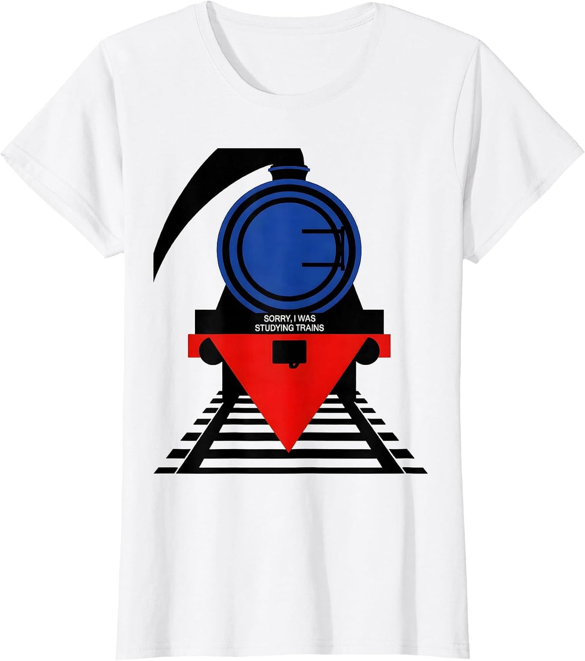Sorry, I Was Studying Trains Funny Train Enthusiast Model T-Shirt - White