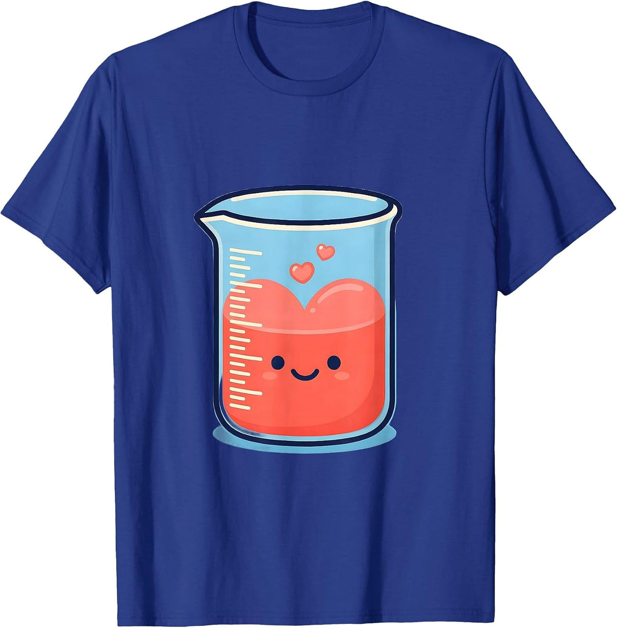 Men's Cheerful Science Beaker Kawaii Teacher Valentine Gift T-Shirt - Royal Blue