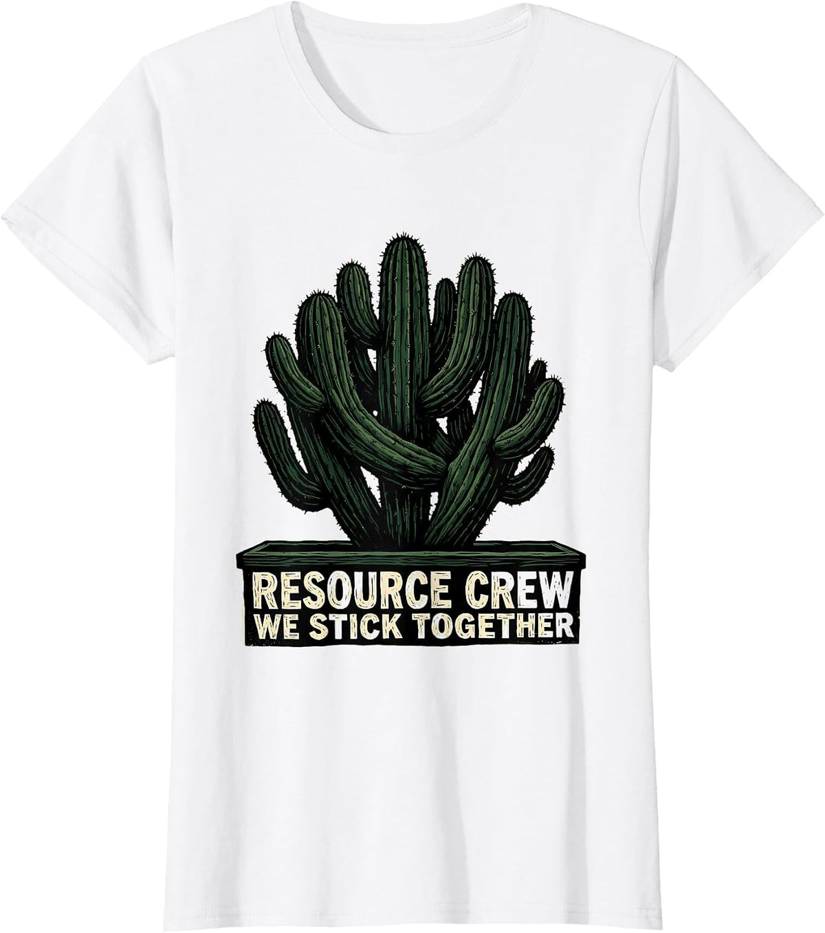 Resource Crew We Stick Together Funny School Support Staff T-Shirt - White