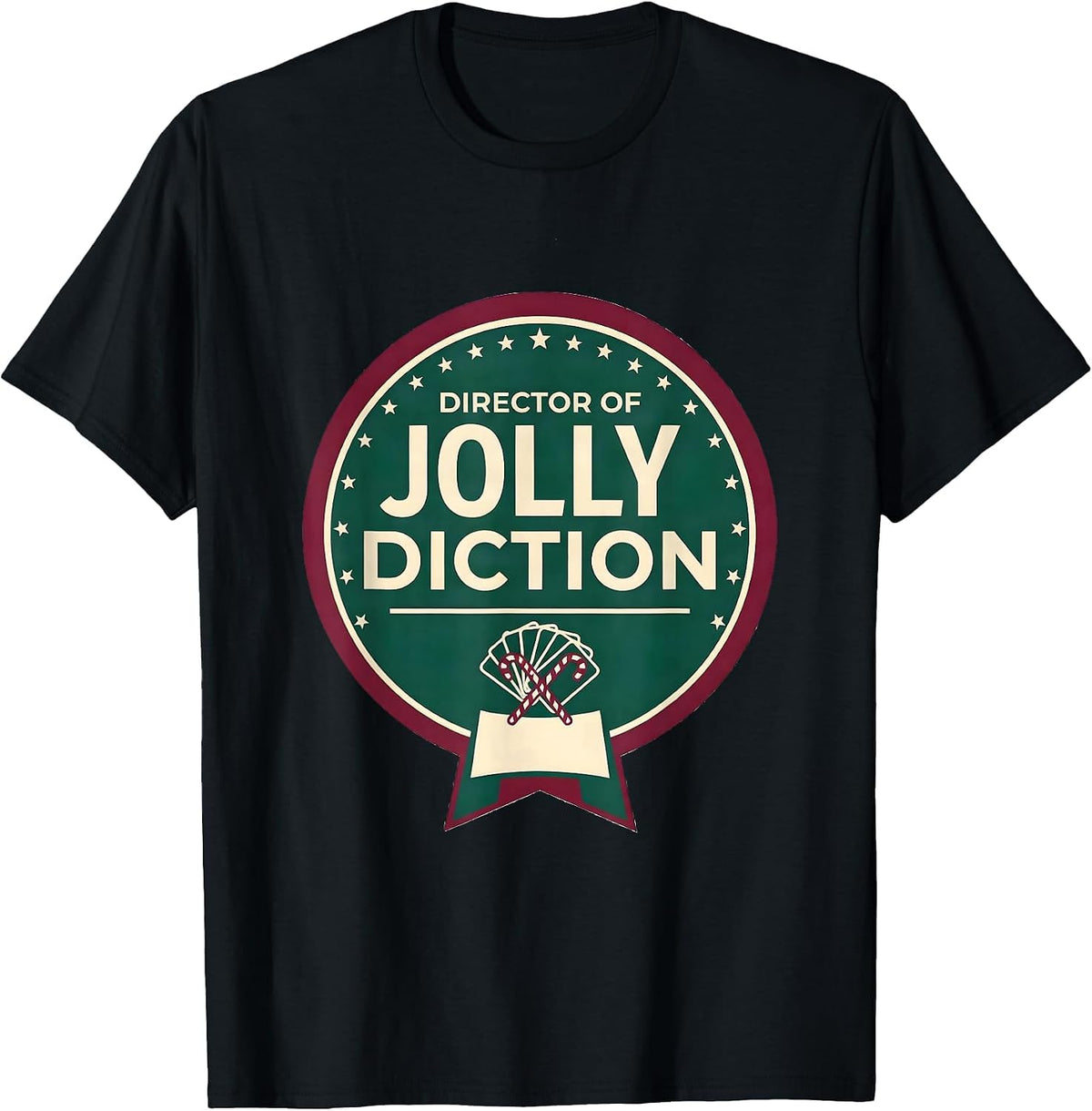 Men's Director of Jolly Diction Retro Groovy Speech Therapist T-Shirt - Black