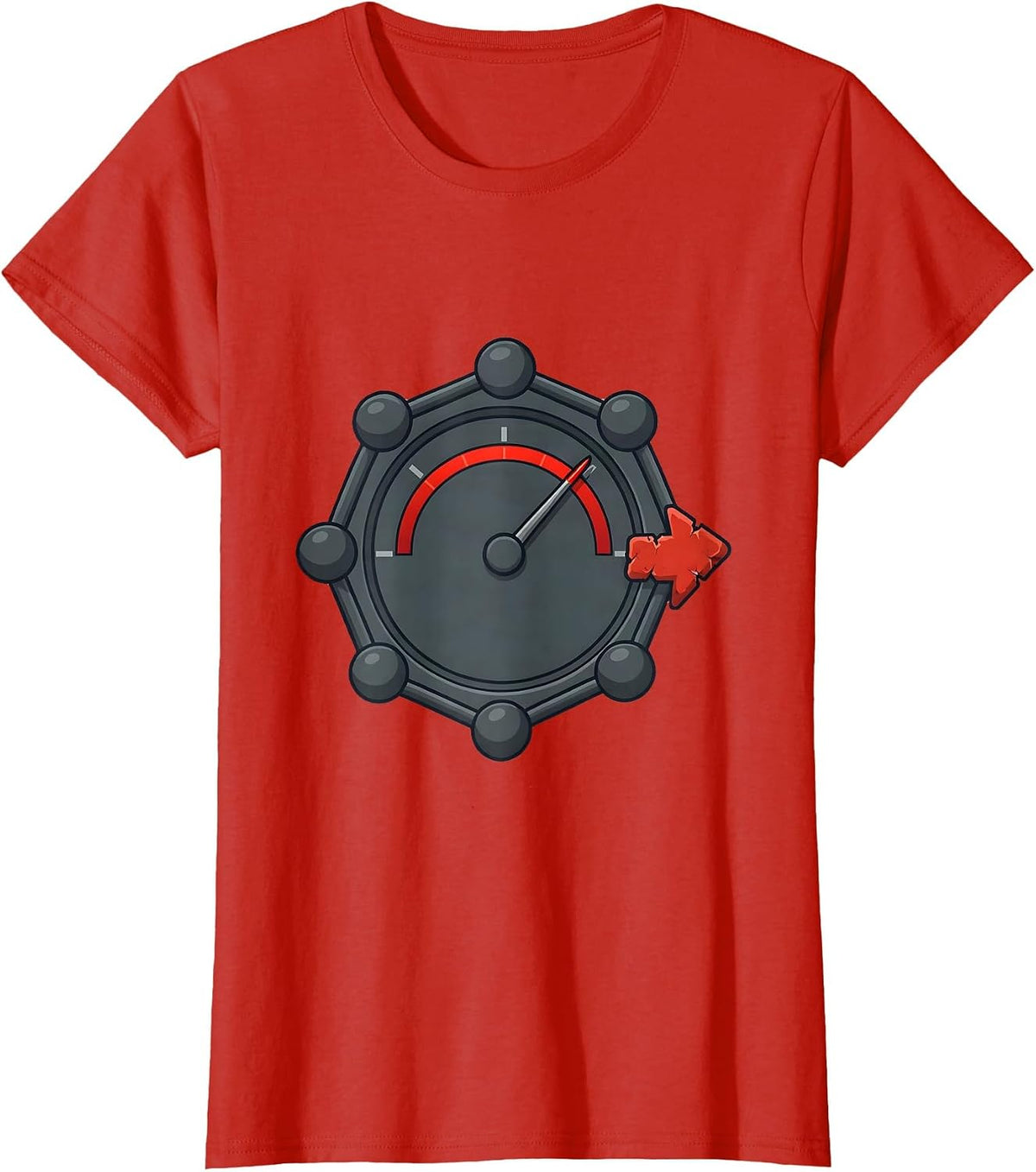 Pressure Gauge Molecular Ring Editorial Conceptual Science T-Shirt - Red