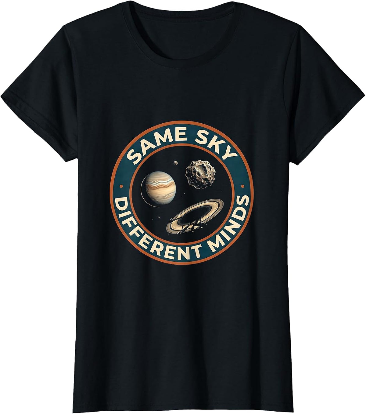 Women's Same Sky Different Minds Neurodiverse Universe Special T-Shirt - Black
