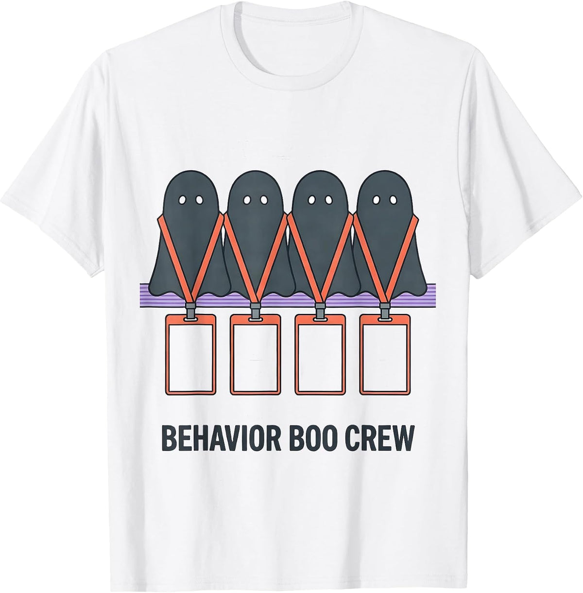 Men's Behavior Boo Crew Funny Para Normal Activities SPED T-Shirt - White