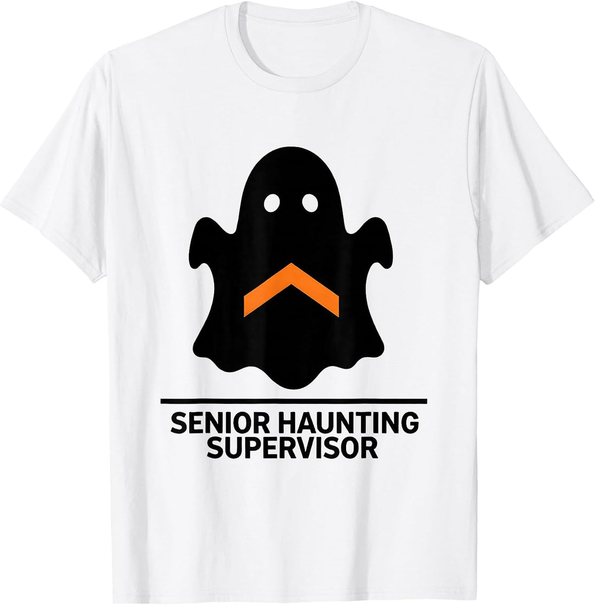 Men's Senior Haunting Supervisor Funny Para Normal Activities T-Shirt - White