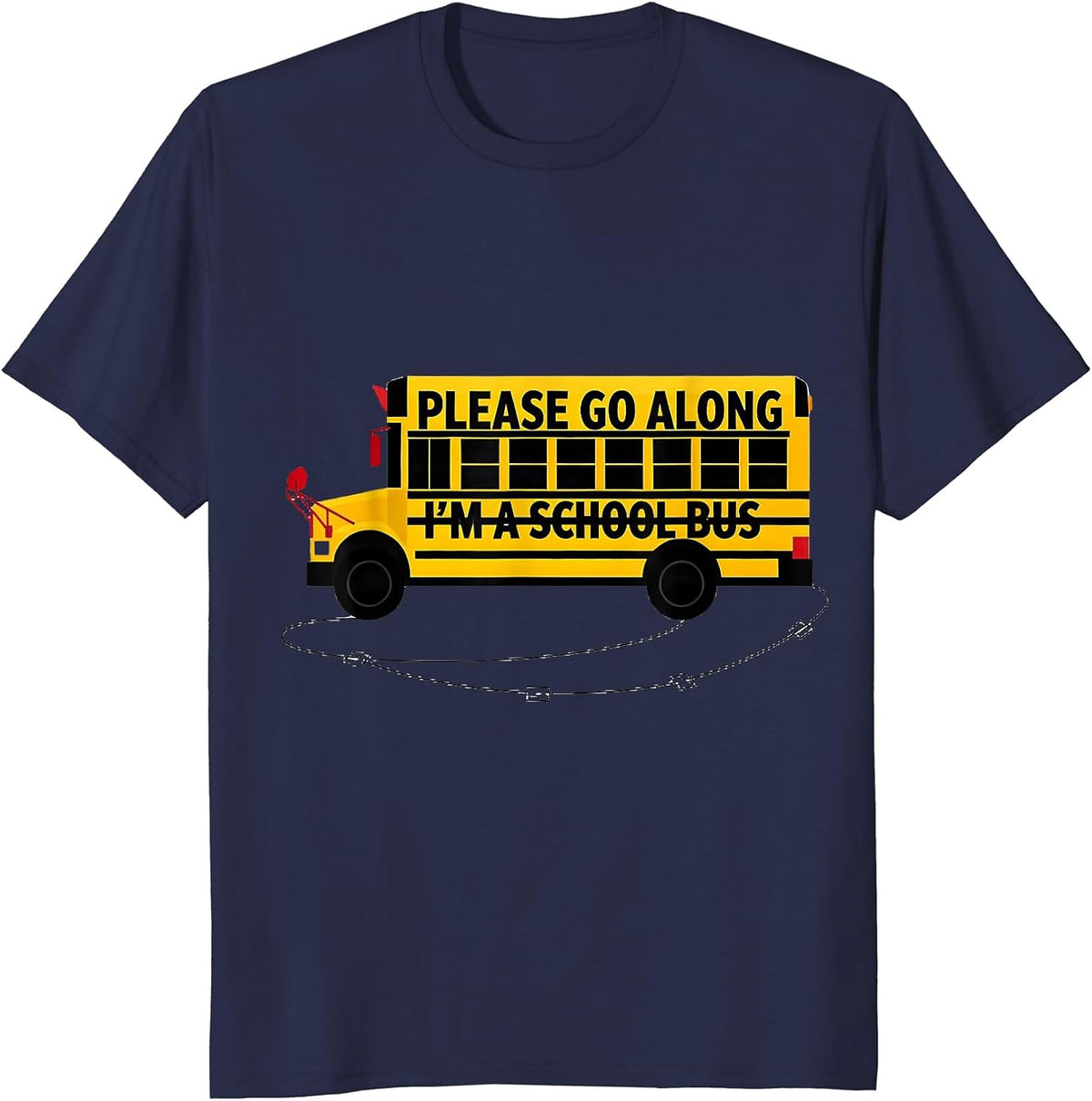 Please Go Along, I'm A School Bus Funny Halloween Costume T-Shirt - Navy Blue