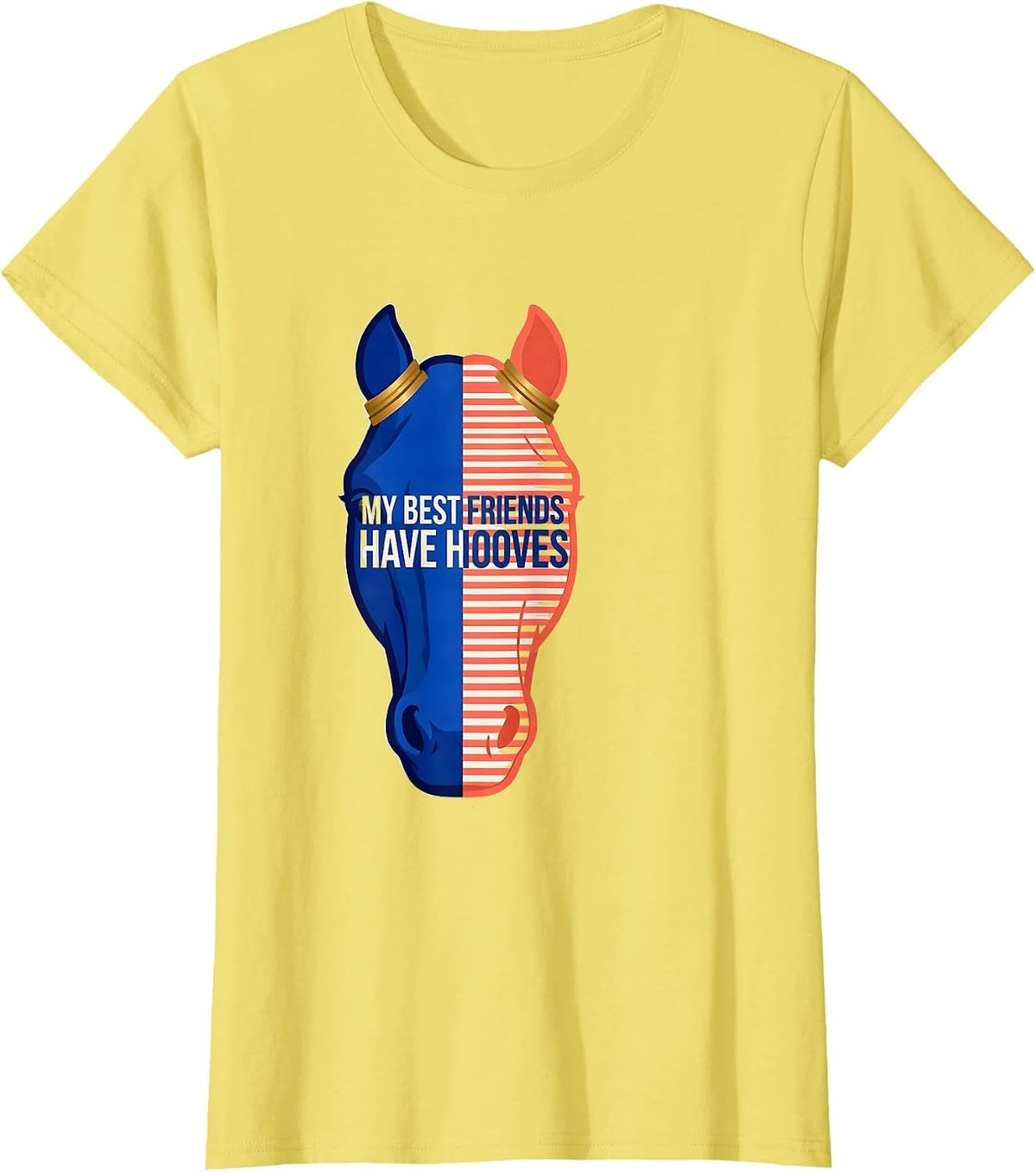 My Best Friends Have Hooves Horse Lover Design T-Shirt - Lemon Yellow