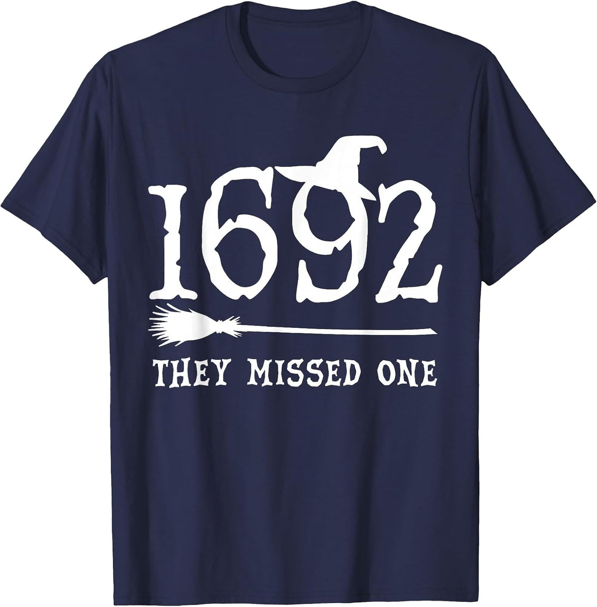 1692 They Missed One Halloween Feminist Witch Trials Womens T-Shirt - Navy Blue