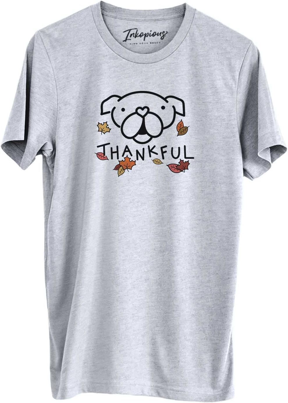 Inkopious Thankful English Bulldog T-Shirt - Unisex Grey Crewneck