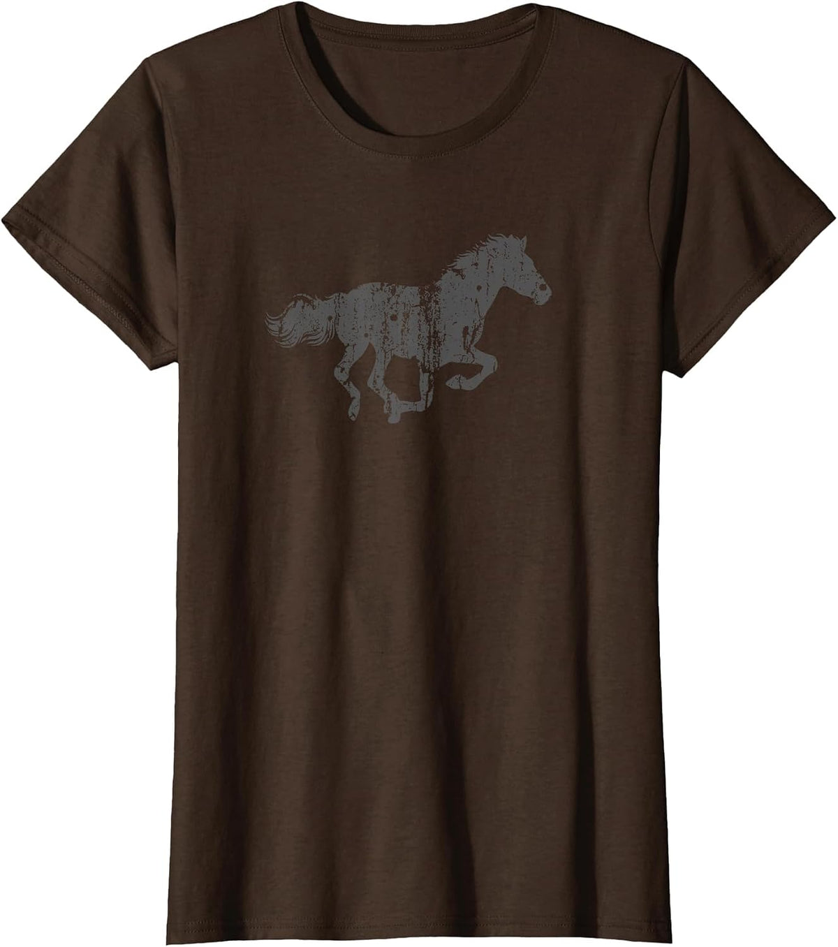 Horse Vintage Design - Horse Print T-Shirt - Brown