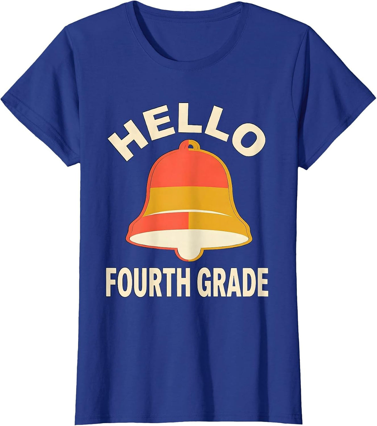 Women's Hello Fourth Grade Tie Dye Back To School Screenprint T-Shirt - Royal Blue